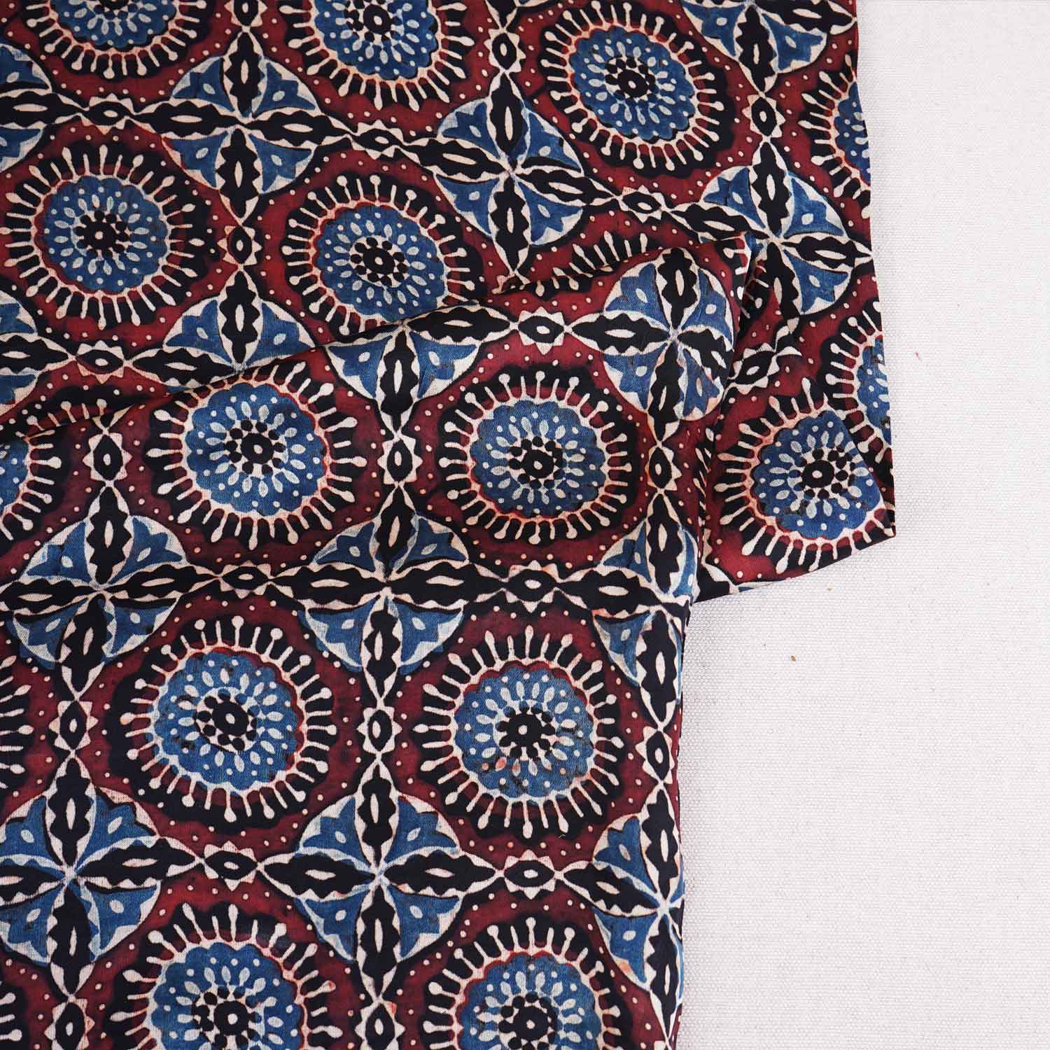 Brown Ajrakh Print Modal Satin Fabric EEG-28675 - Image 2
