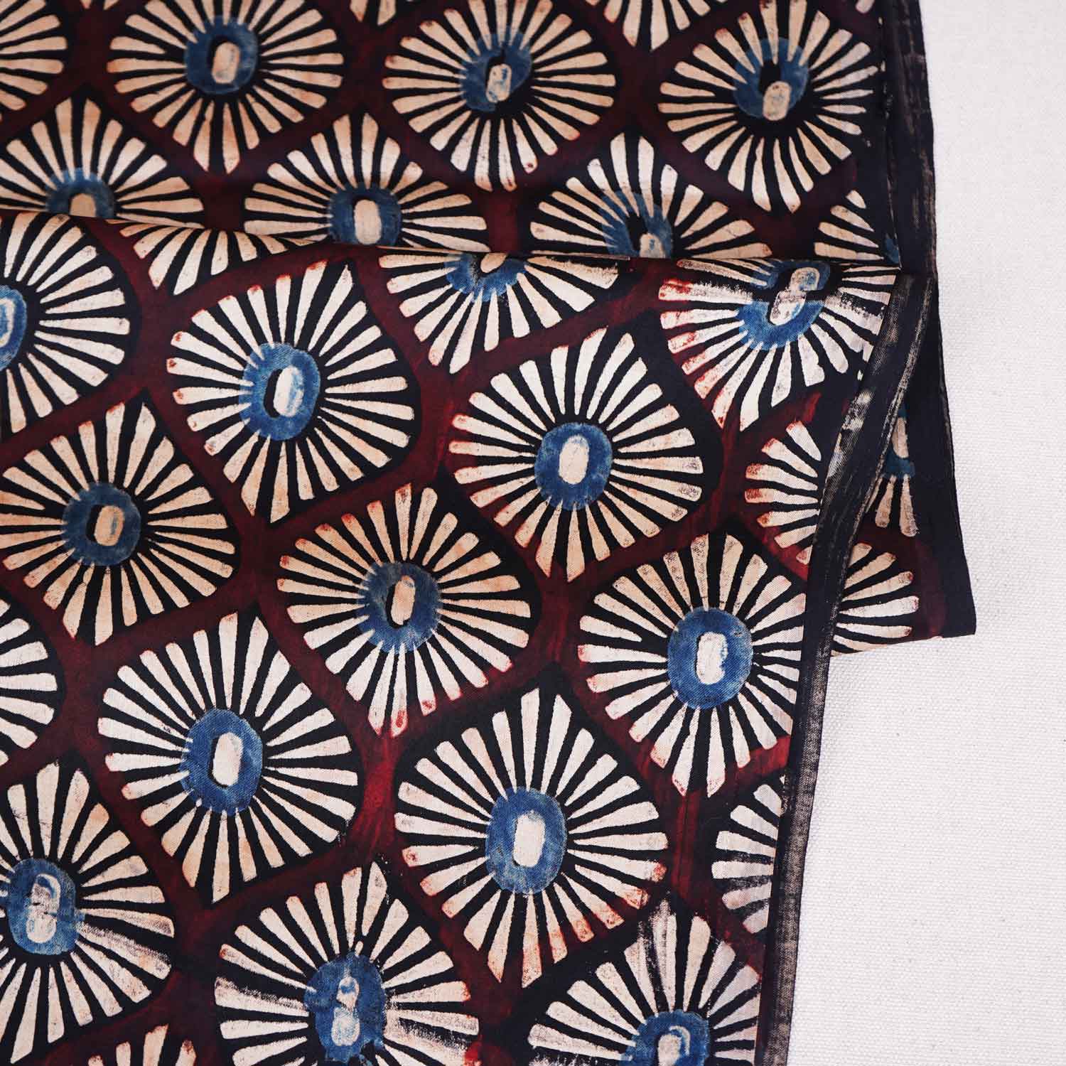 Brown Ajrakh Print Modal Satin Fabric EEG-28724 - Image 2