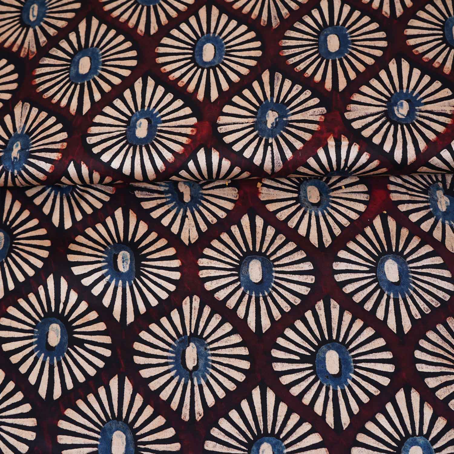 Brown Ajrakh Print Modal Satin Fabric EEG-28724 - Image 3