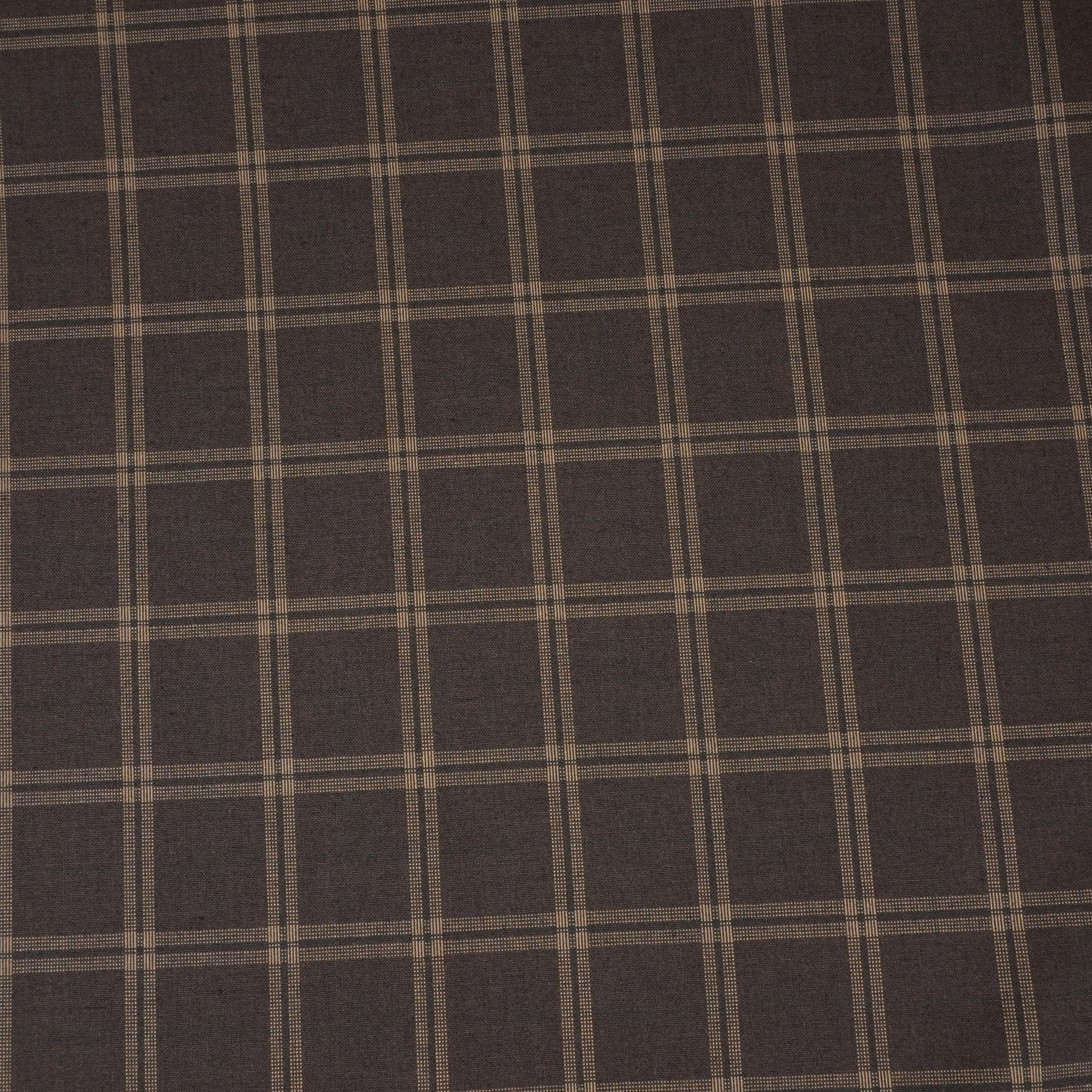 Brown Check Print Suiting Fabric MF-29413 - Image 2