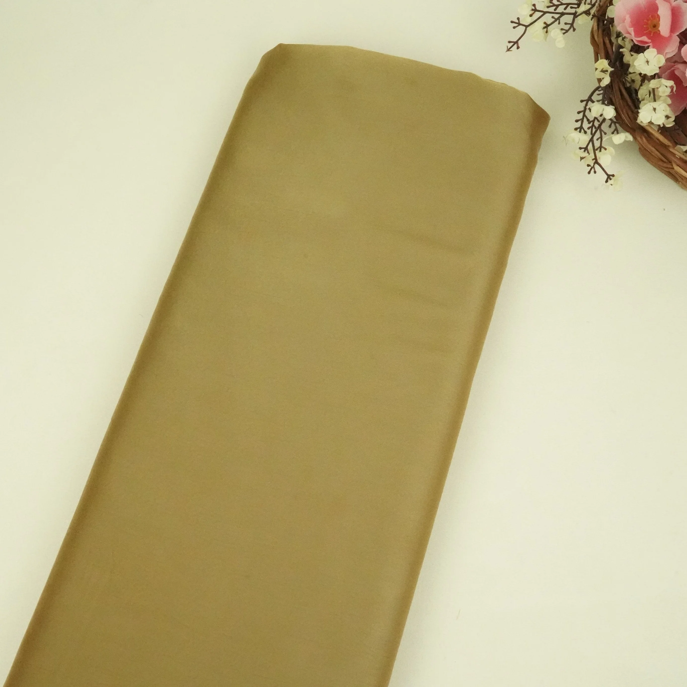 Brown Solid Roman Silk Fabric PFM-09