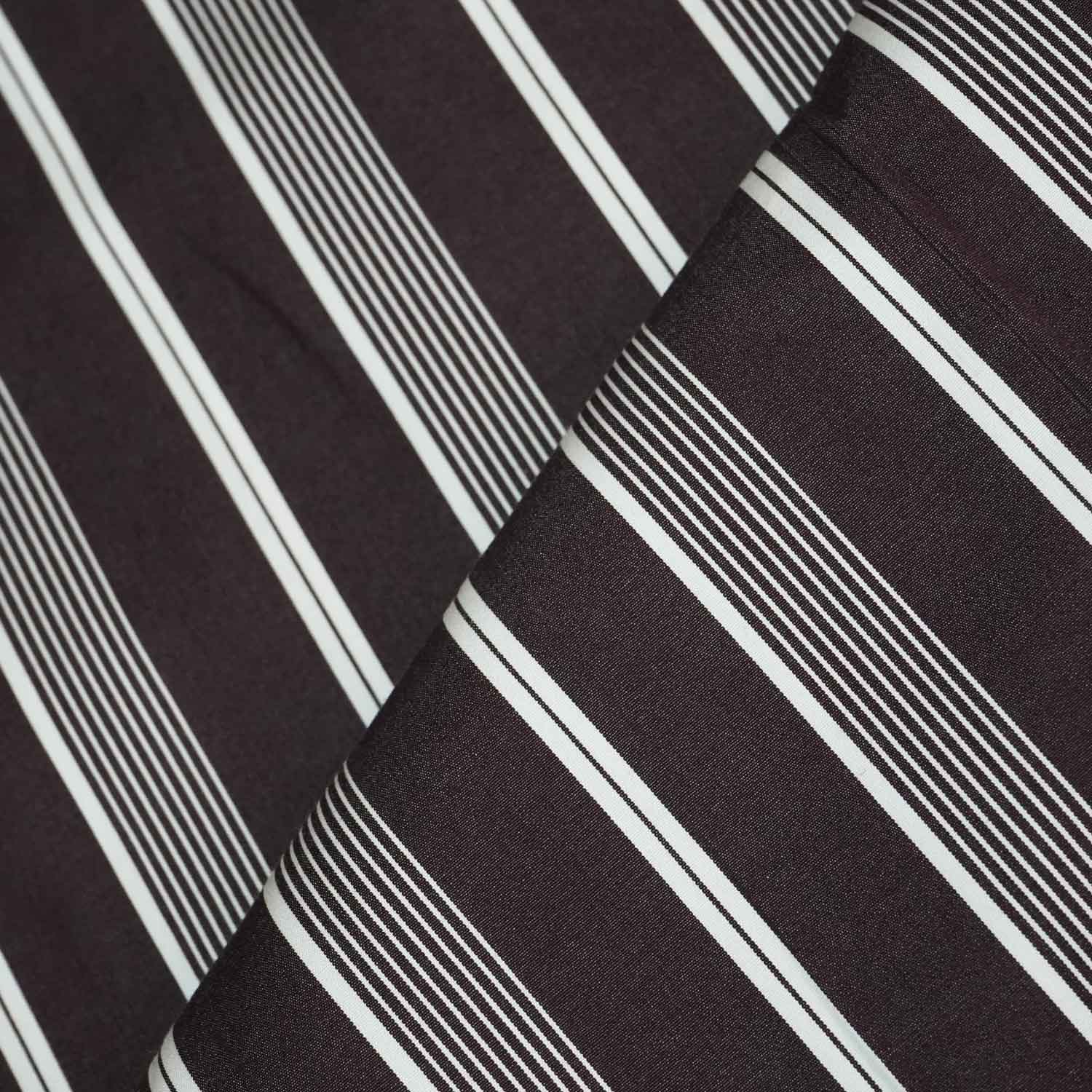 Brown Stripes Print Poplin Fabric LSF-27223 - Image 3