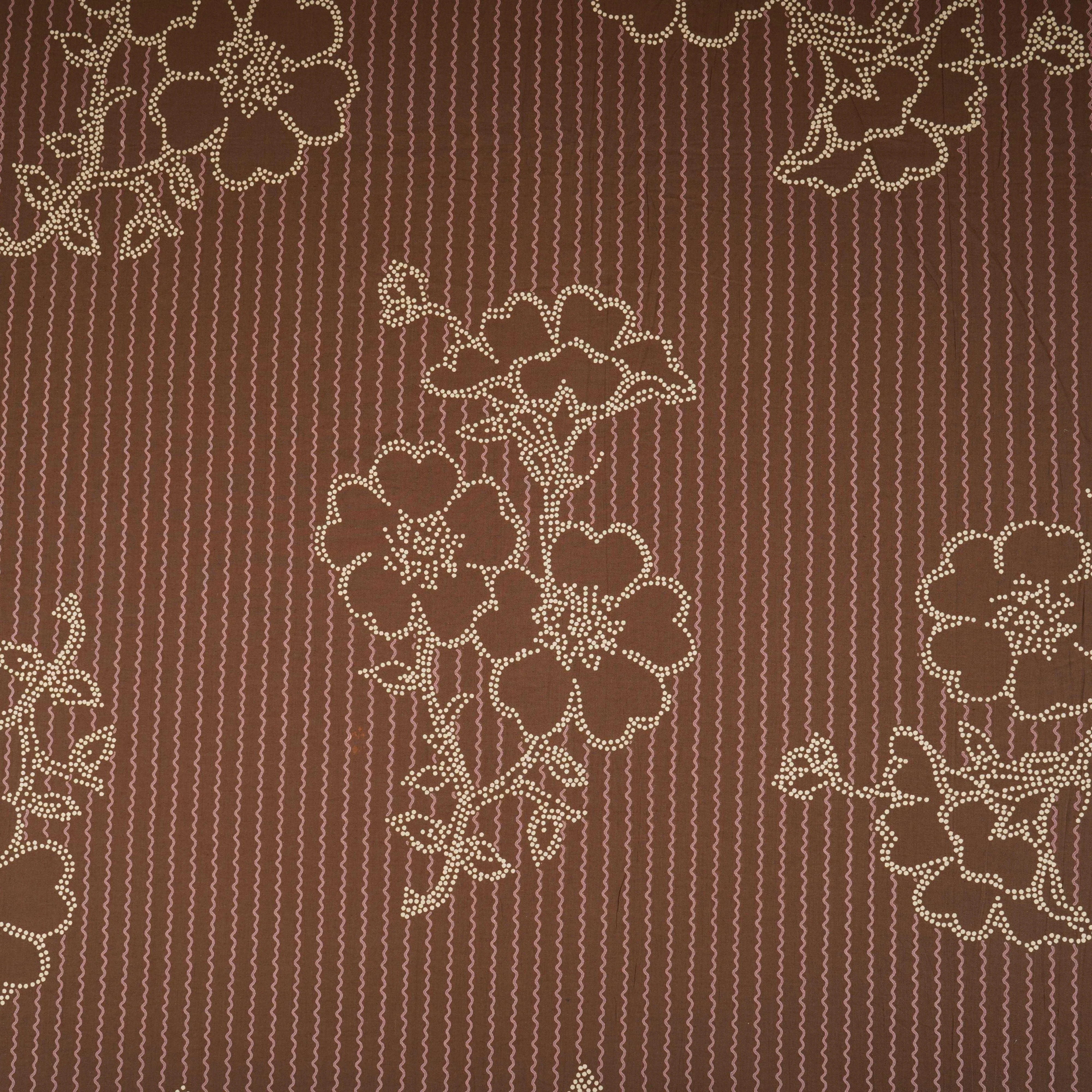 Brown Zig Zag Stripes Print Cotton Fabric OG-30424 - Image 2
