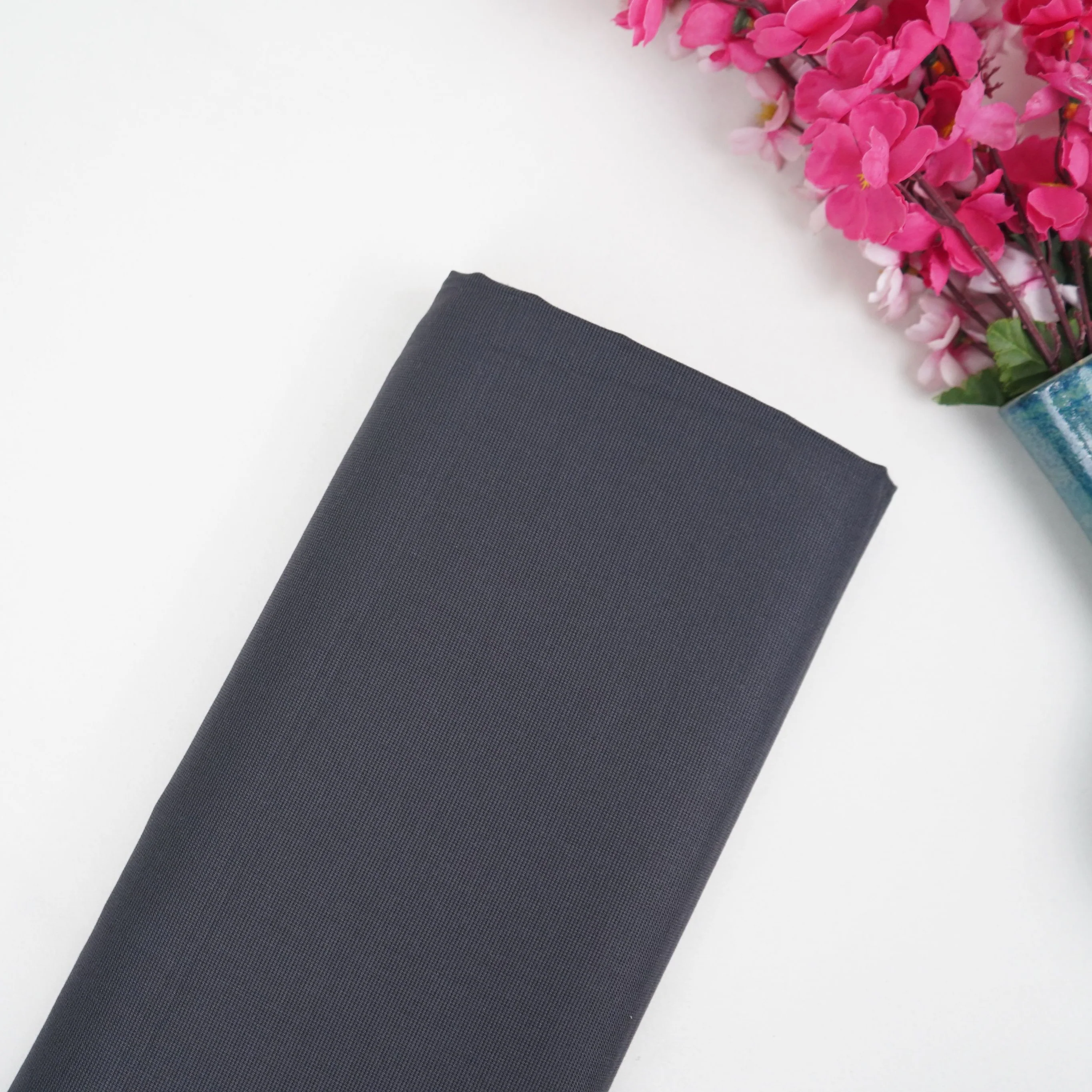 Charcoal Grey Solid Suiting Fabric ASMI-31298