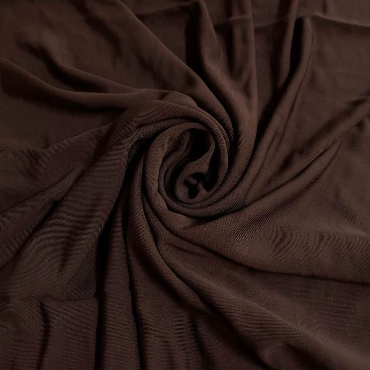 Chocolate Brown Solid Banana Crepe Fabric 13501