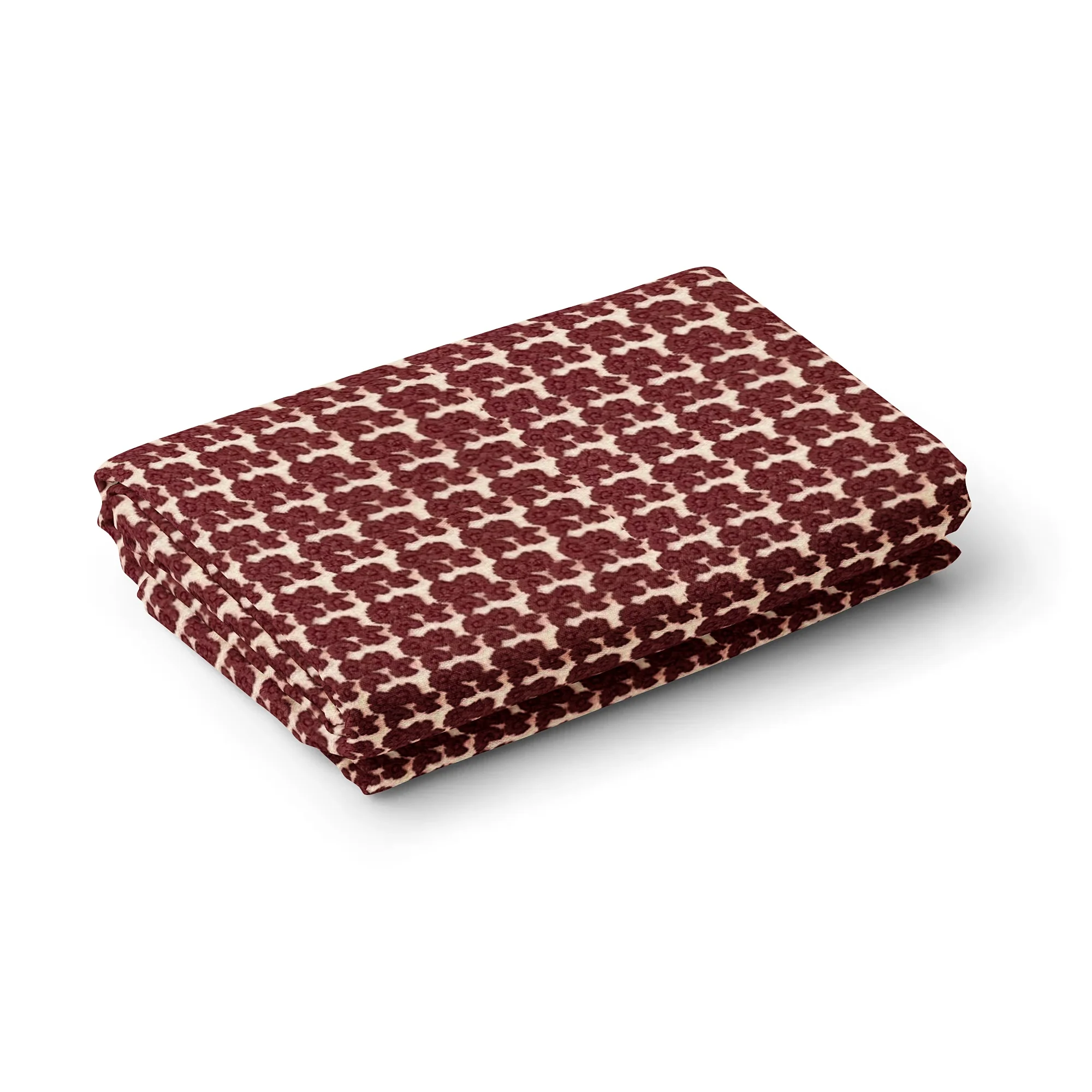 Cinnamon Brown Floral Print Crochet Fabric - Image 7