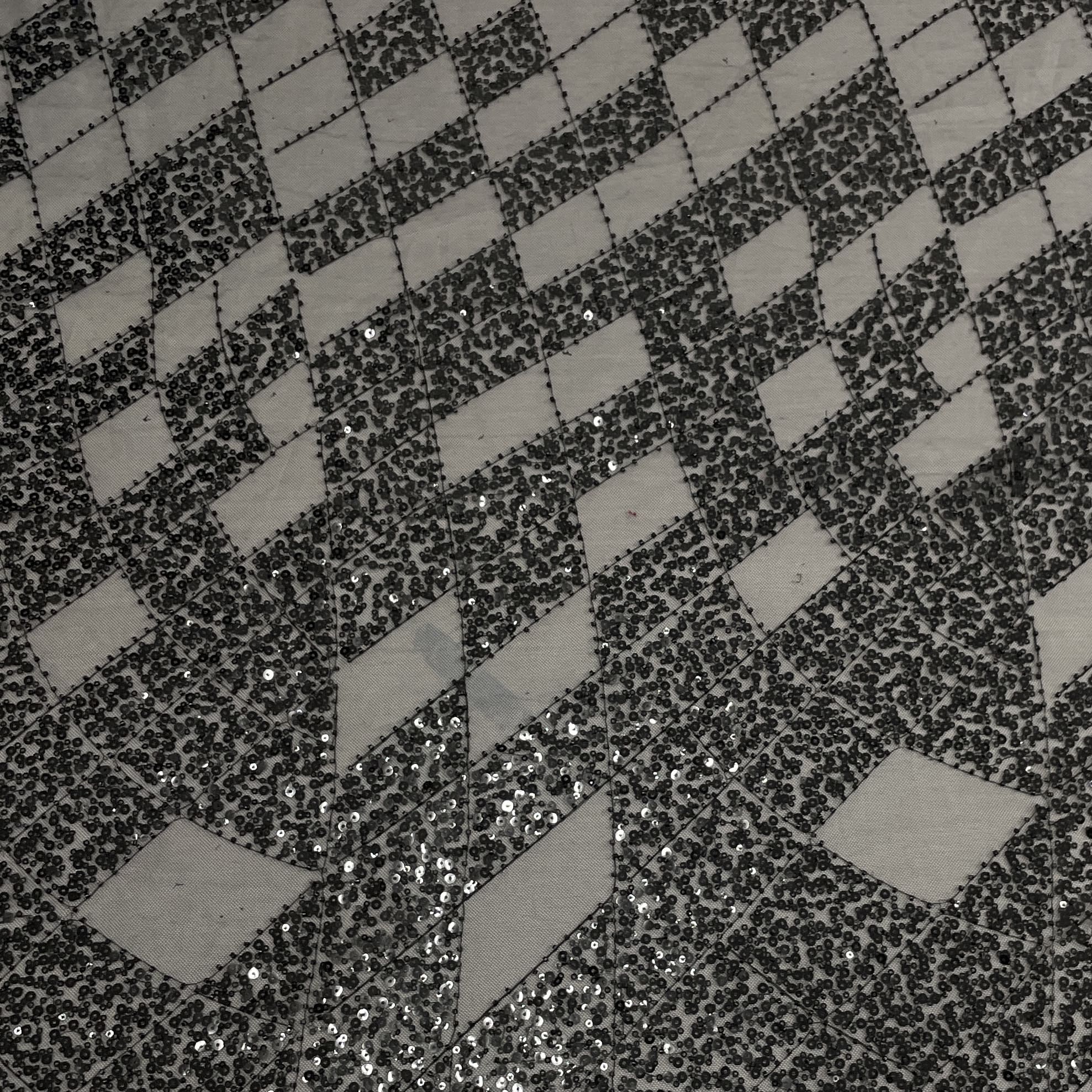 Classic Black Sequins Embroidery Net Fabric - Image 2