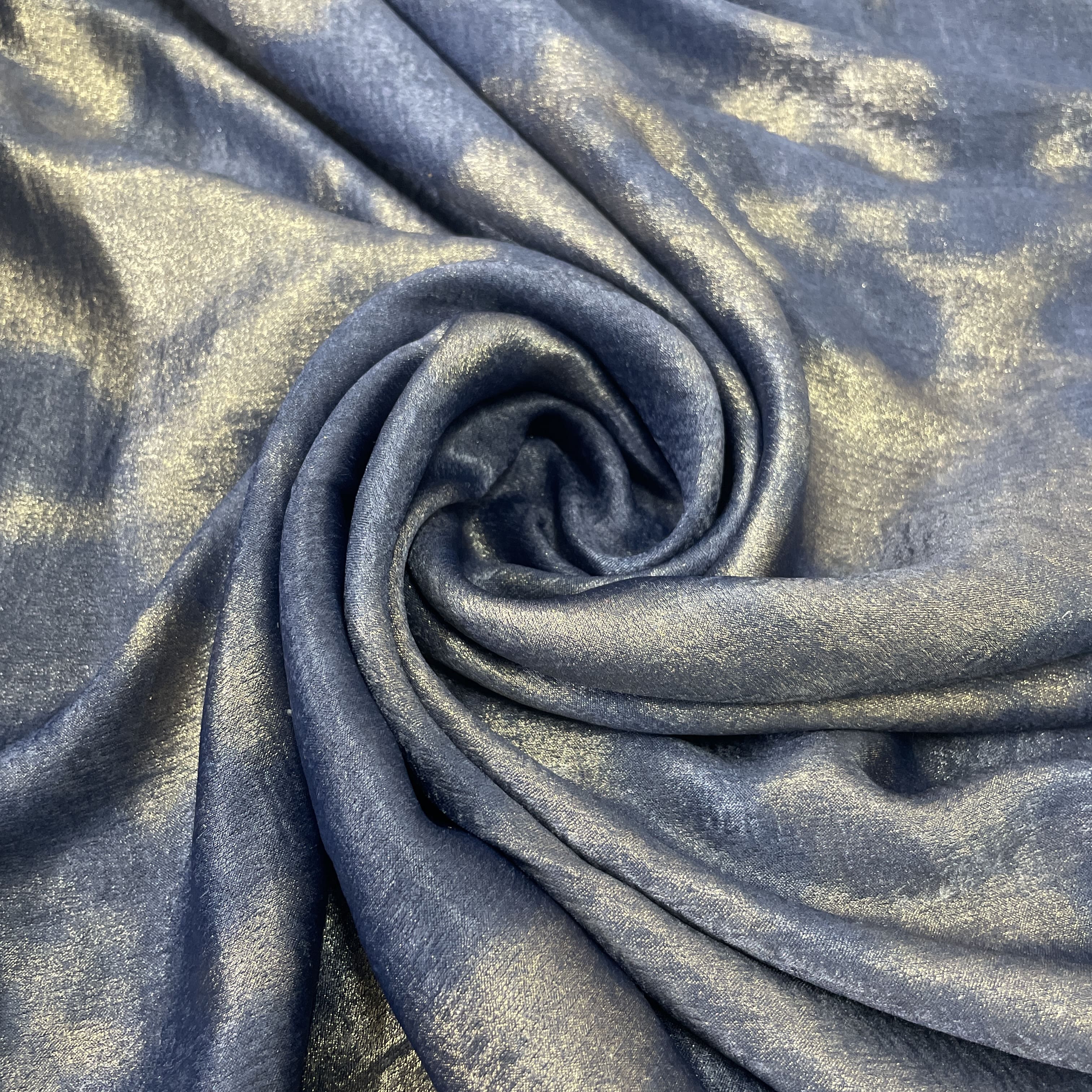 Classic Blue Sandwash Satin Fabric 13868