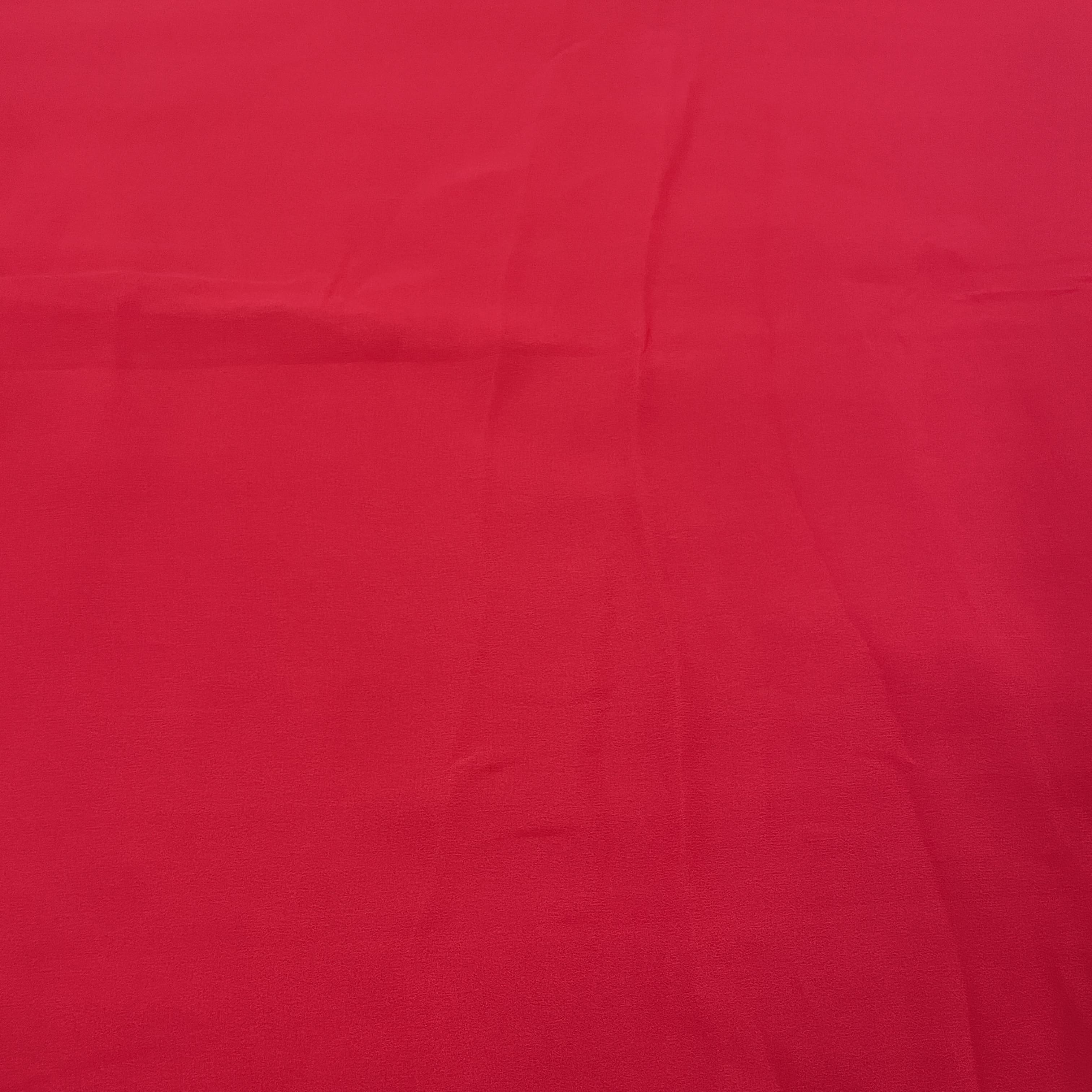 Classic Candy Red Solid Georgette Fabric - Image 2