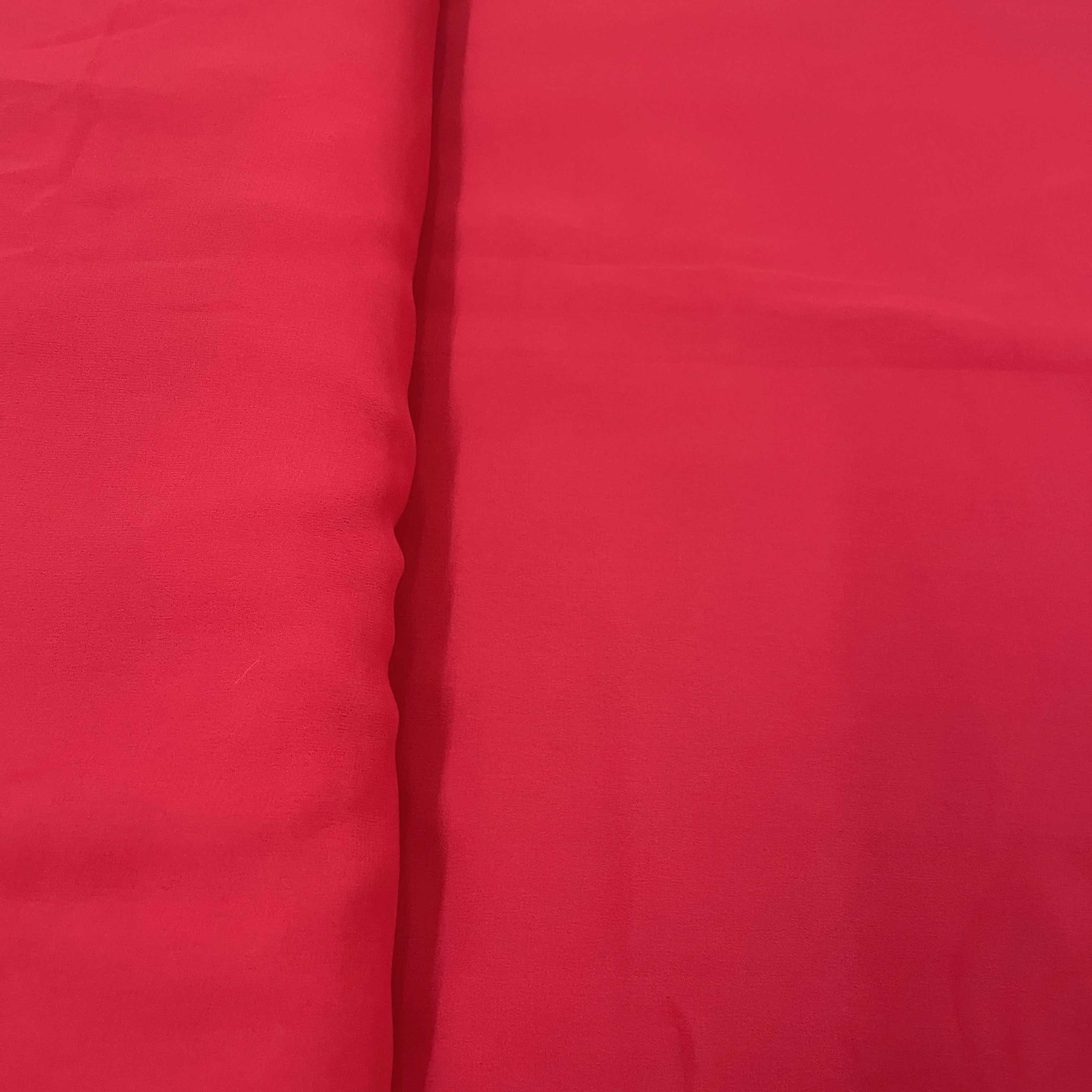 Classic Candy Red Solid Georgette Fabric - Image 3