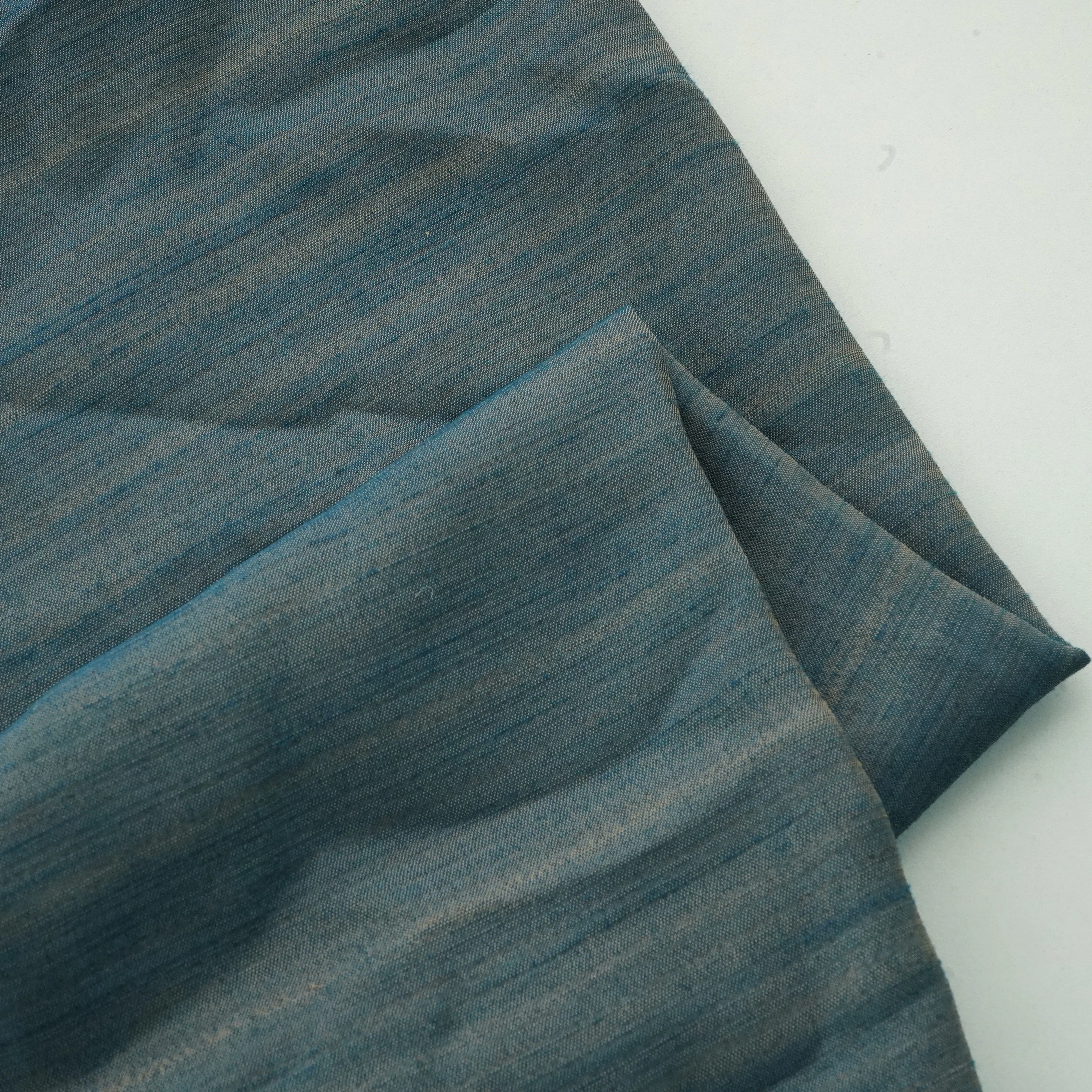 Blue Solid Bemberg Silk Fabric 14936 - Image 4