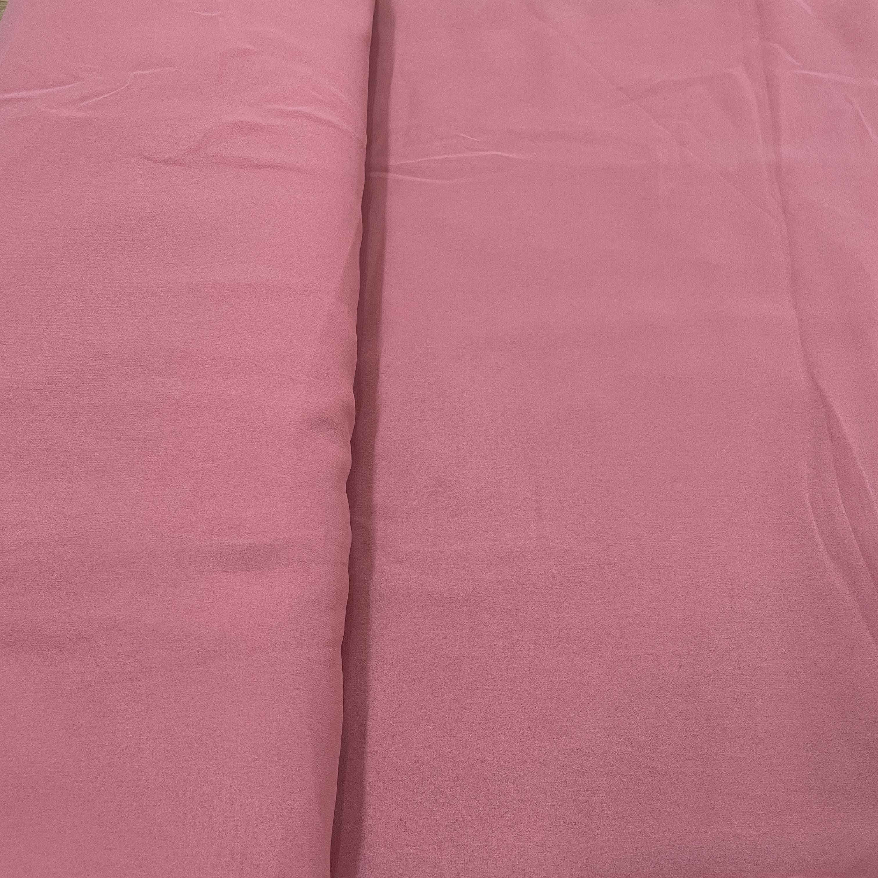 Classic Peach Pink Solid Georgette Fabric - Image 3