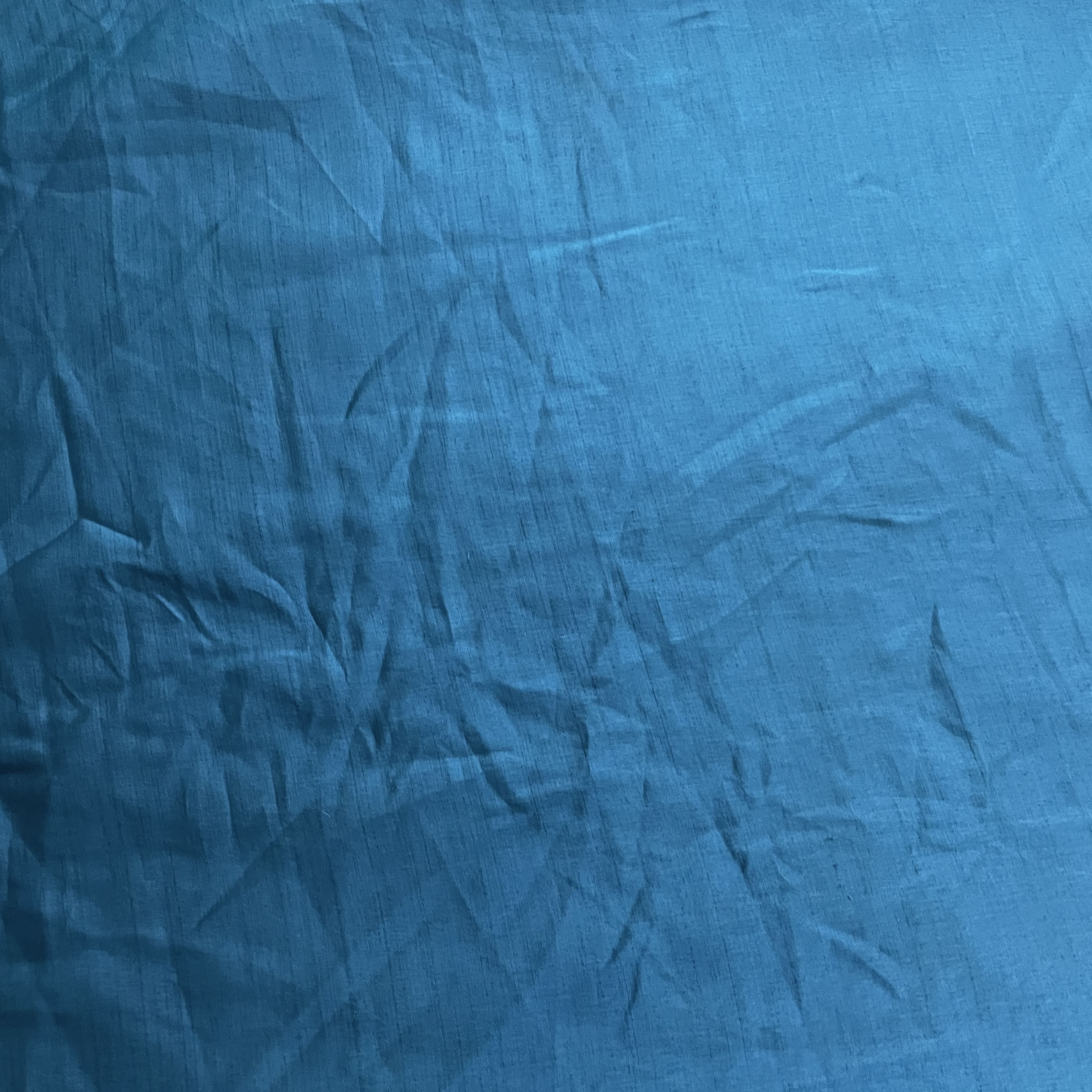 Classic Teal Blue Solid Bemberg Silk - Image 2