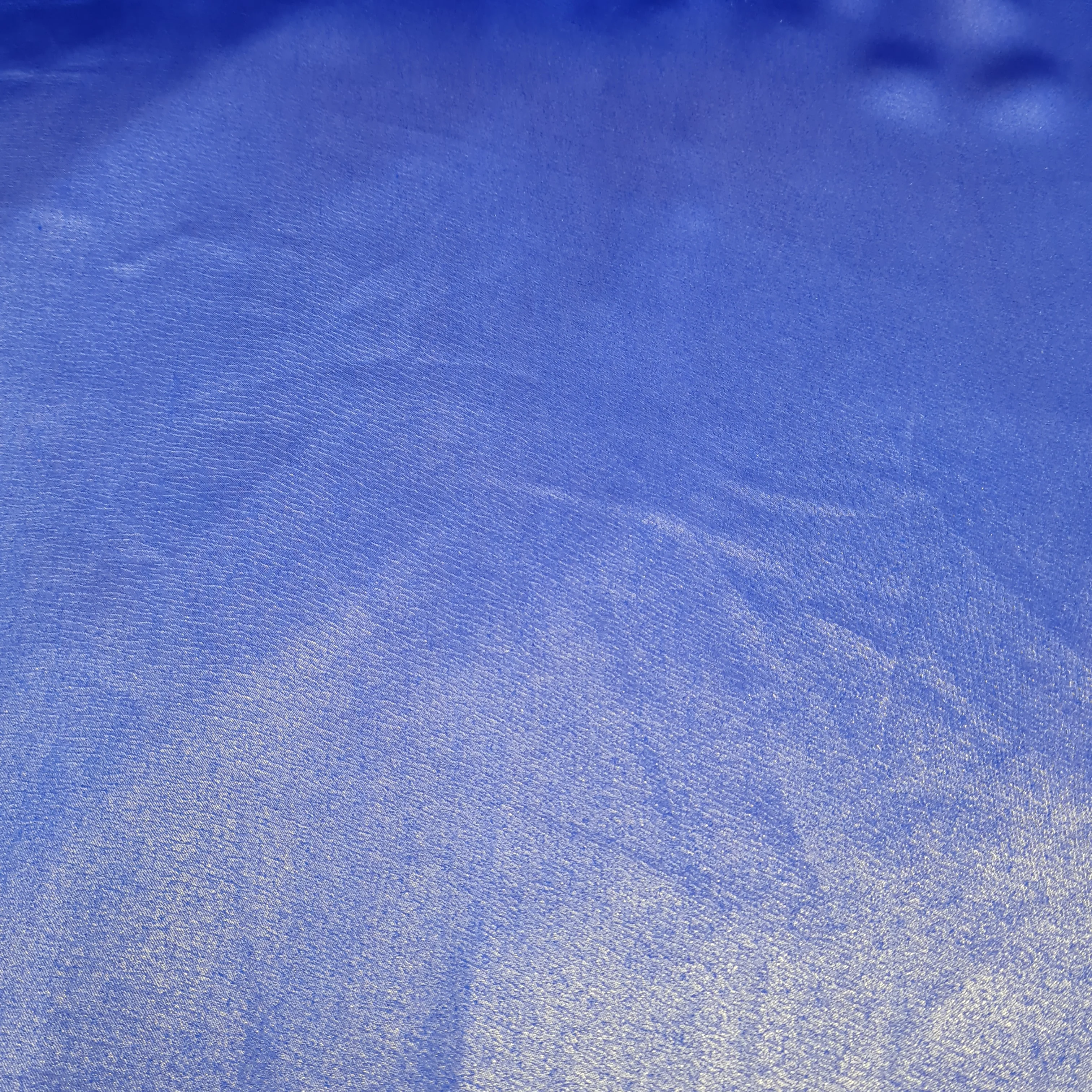 Cobalt Blue Solid Gold Shimmer Georgrette Satin - Image 2