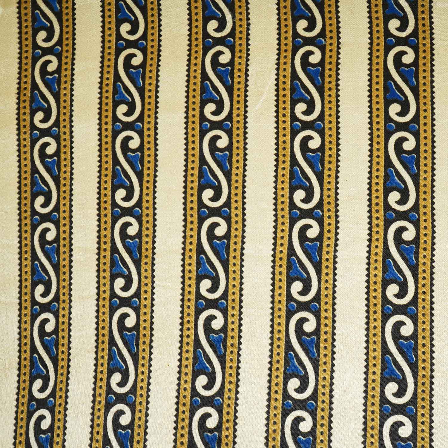 Cream Ajrakh Print Mashru Silk Fabric EEG-28387 - Image 4