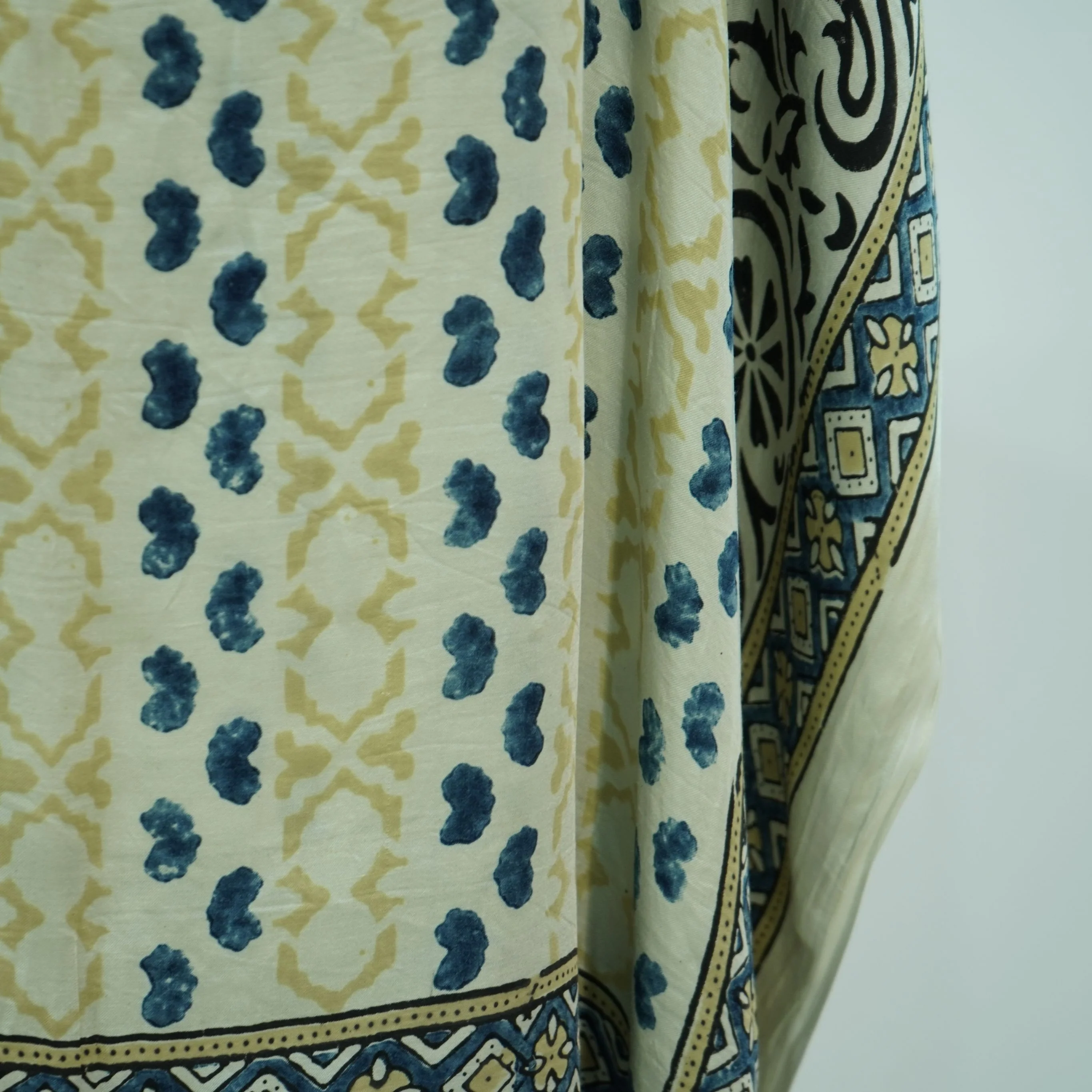 Cream Ajrakh print Modal Silk Kaftan EEG-31607 - Image 2