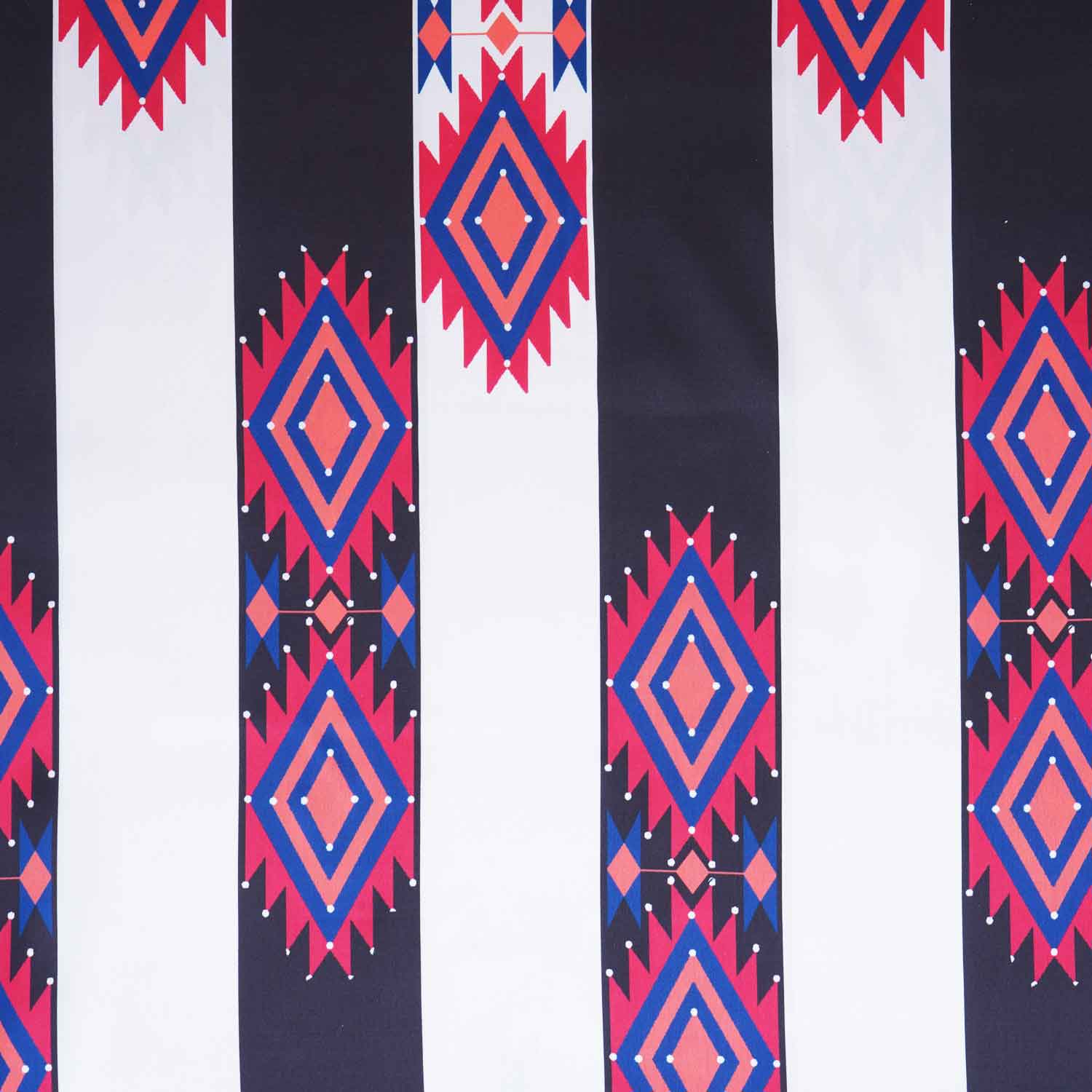 Cream & Black Stirps Print Japan Satin Fabric MF-28579 - Image 4