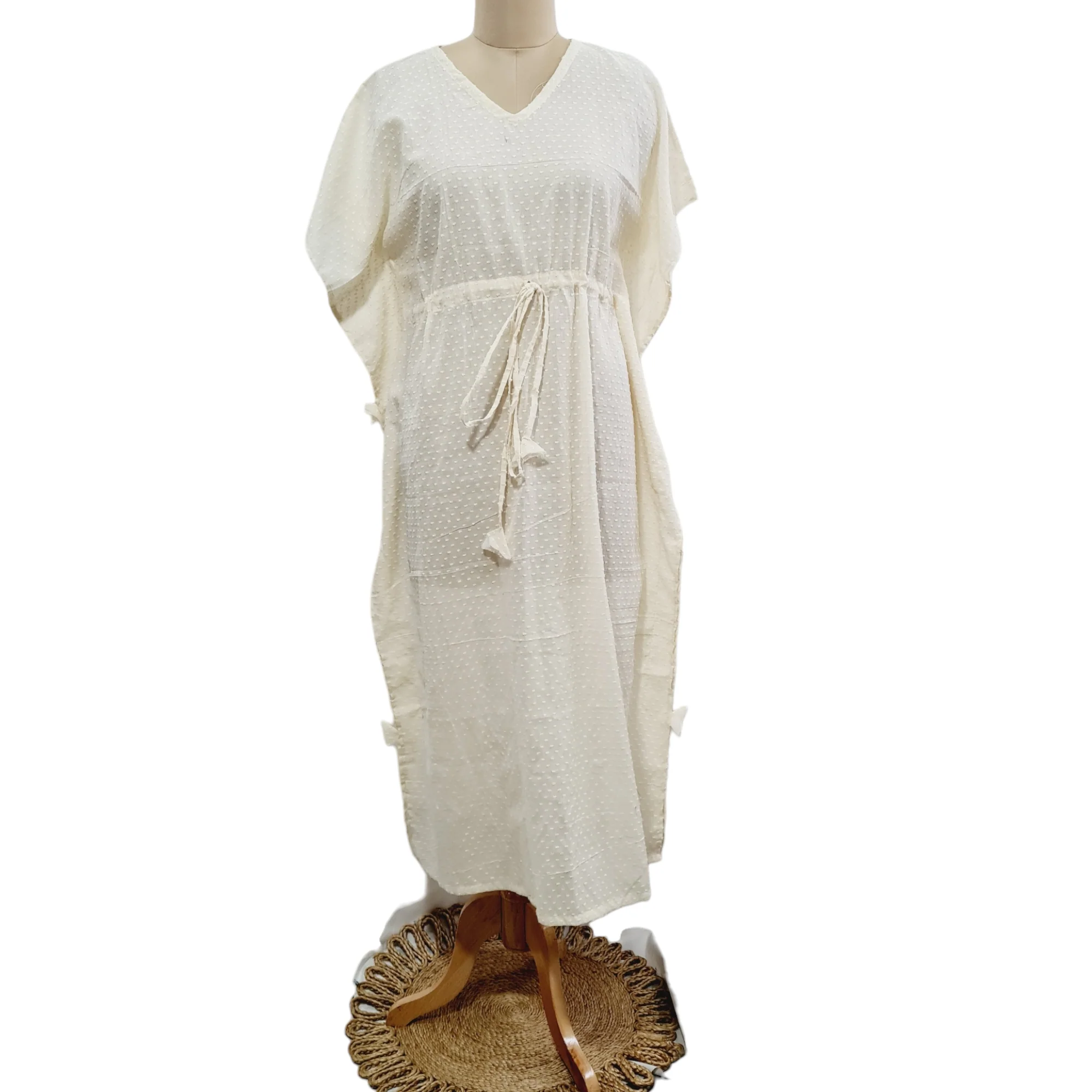 Cream Dobby Kaftan