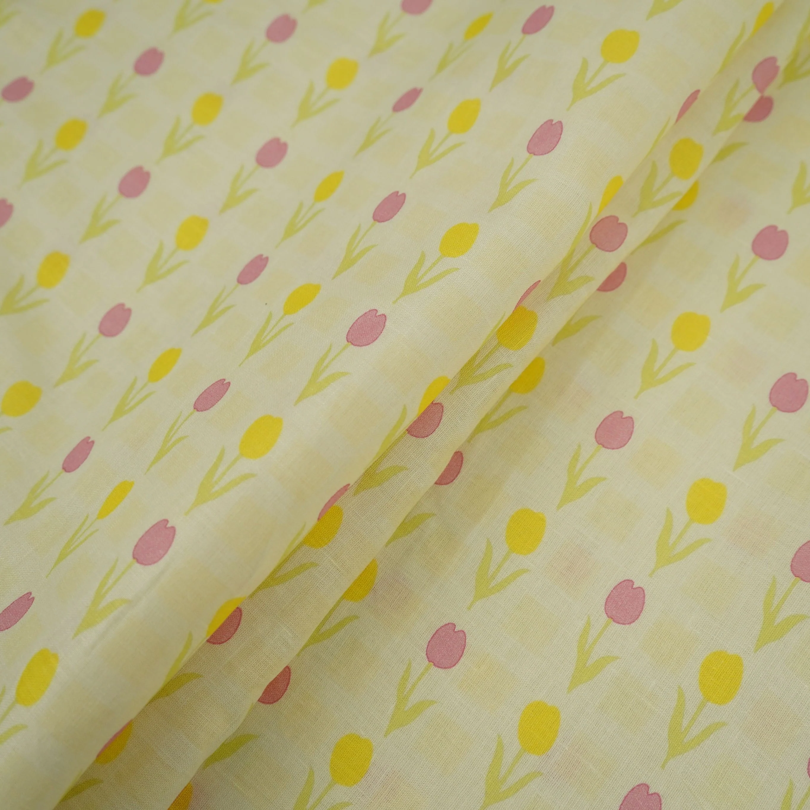Cream floral print 40s Pure Linen Fabric VF-31351 - Image 4