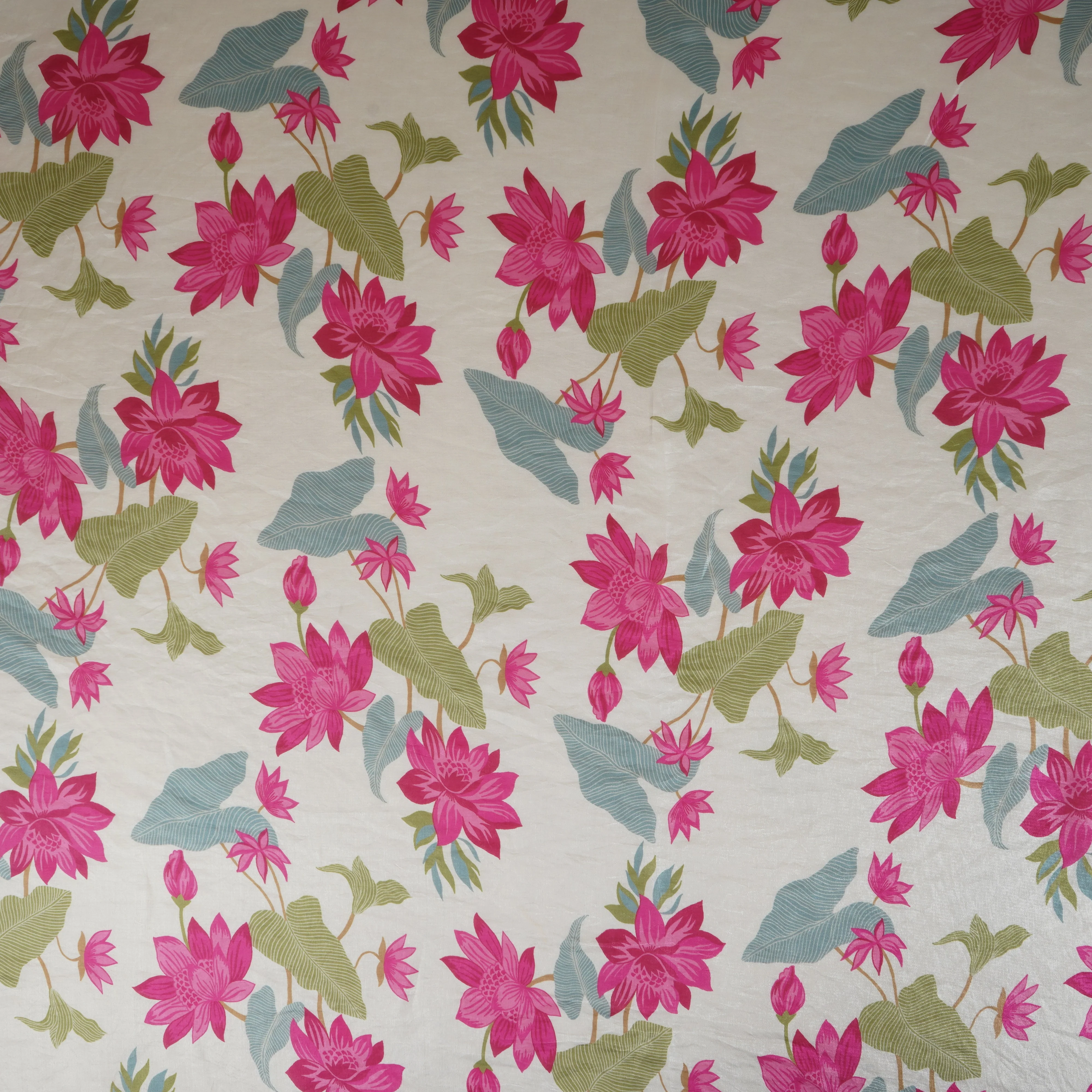 Cream Floral Print Organza Fabric VF-30078 - Image 2