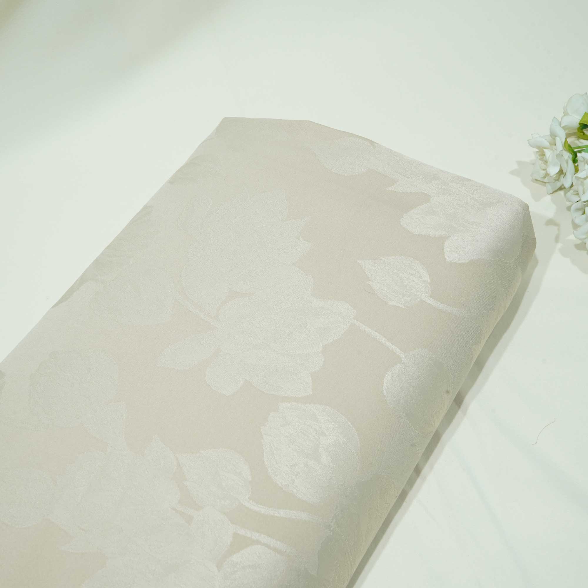 Cream Floral Satin Jacquard OE-12844