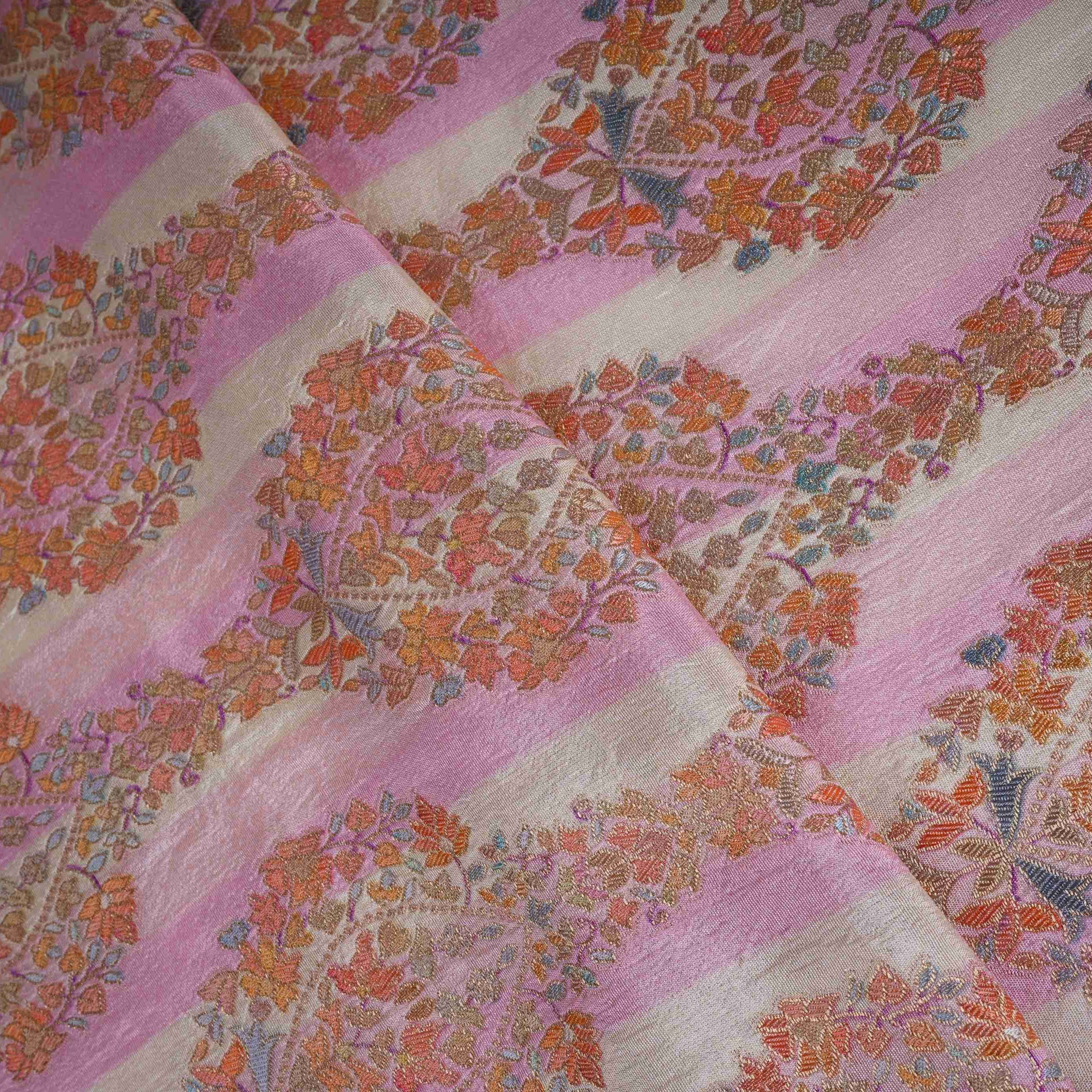 Cream Meenakari Dola Jacquard Fabric SGS-30717 - Image 4