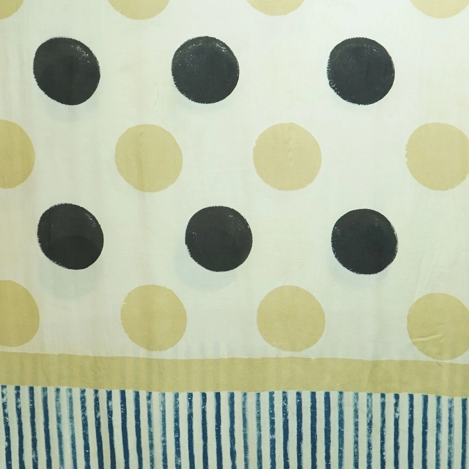 Cream Polka Dot Modal Silk Kaftan EEG-31636 - Image 2