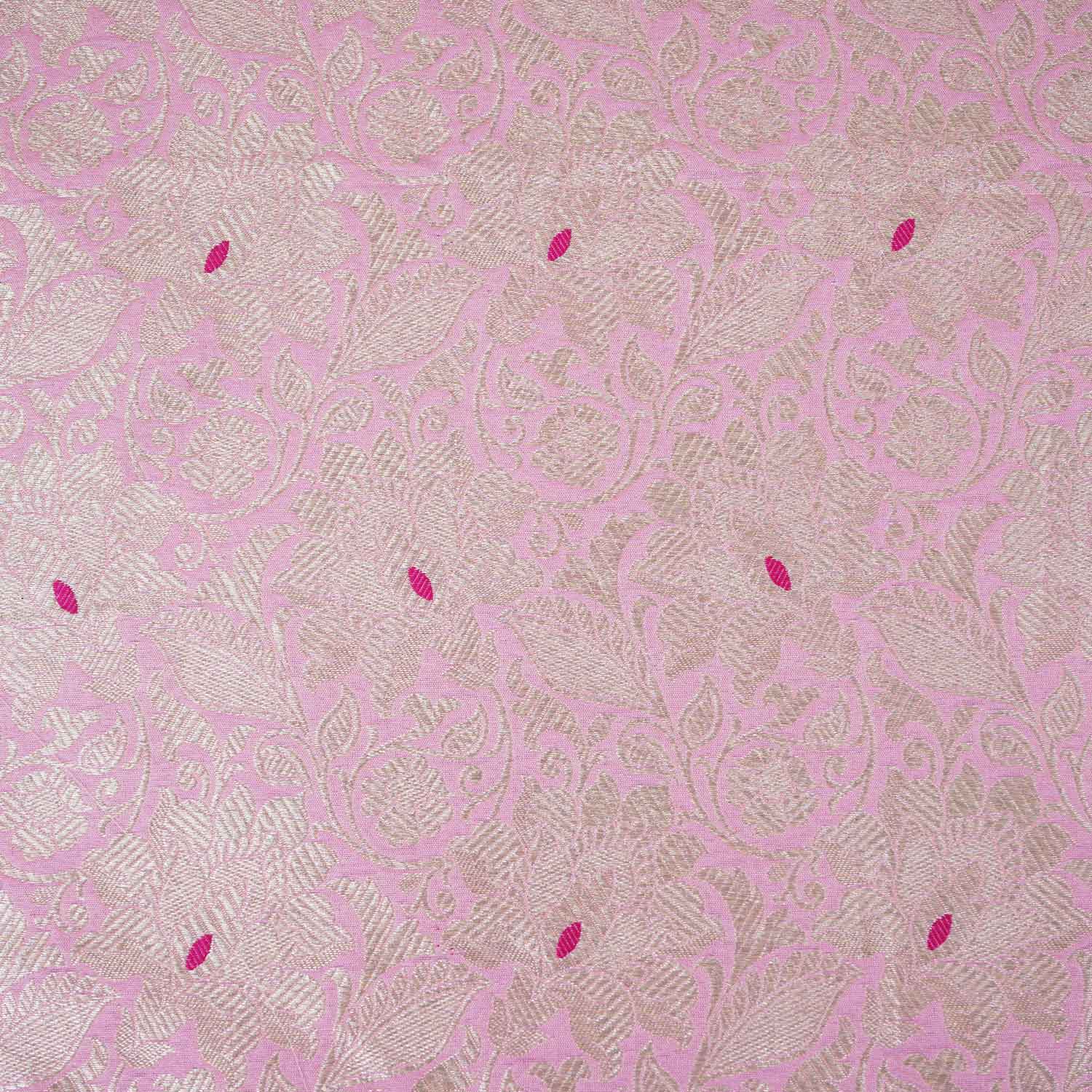 Cream Silver Jaal Brocade Fabric NH-28908 - Image 4