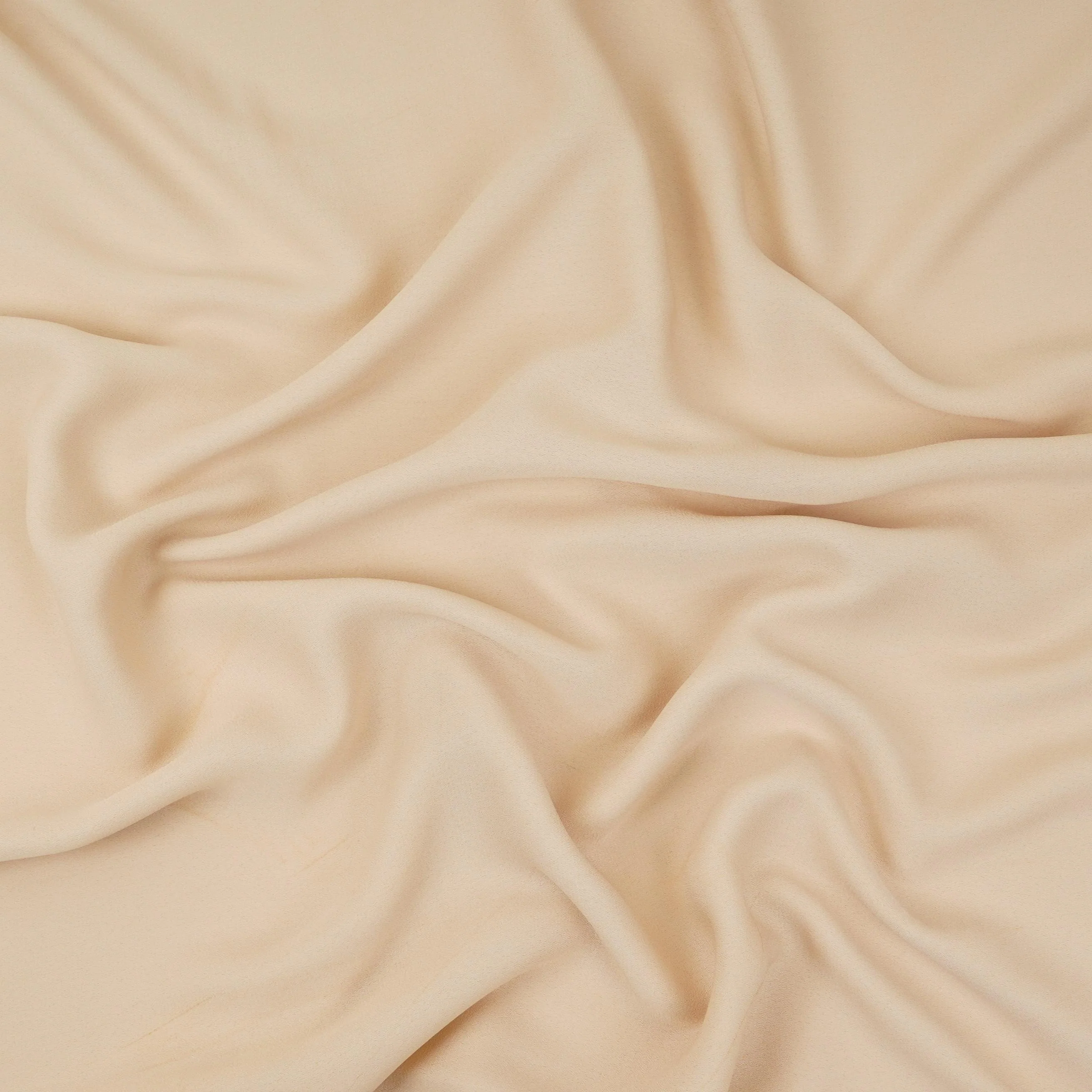 Cream Solid Double Georgette Fabric LID-14 - Image 3