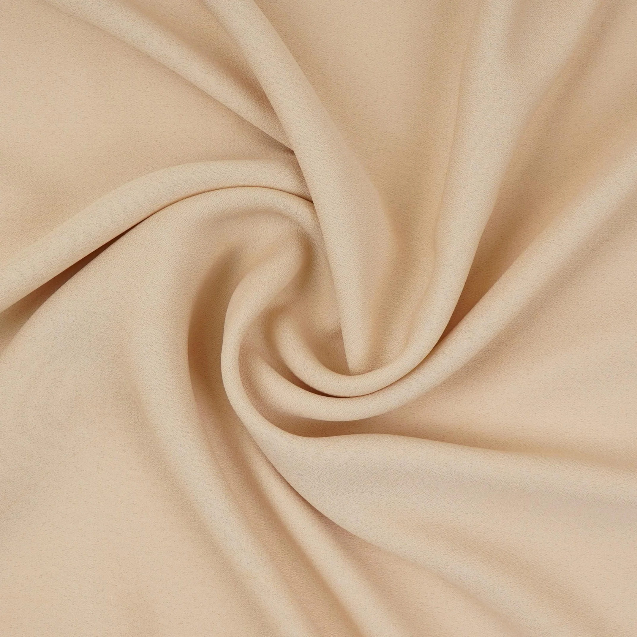 Cream Solid Double Georgette Fabric LID-14 - Image 4