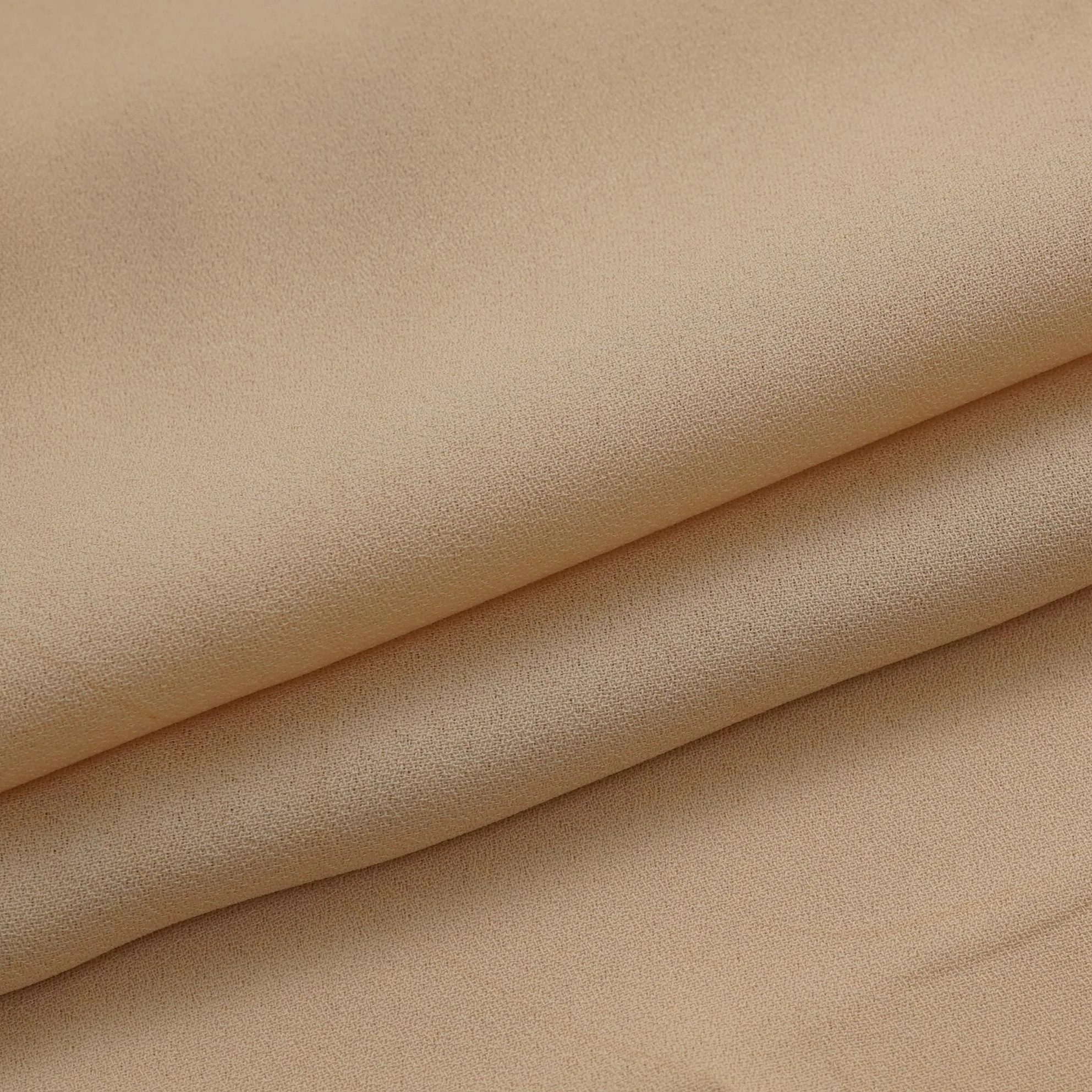 Cream Solid Double Georgette Fabric LID-14 - Image 5