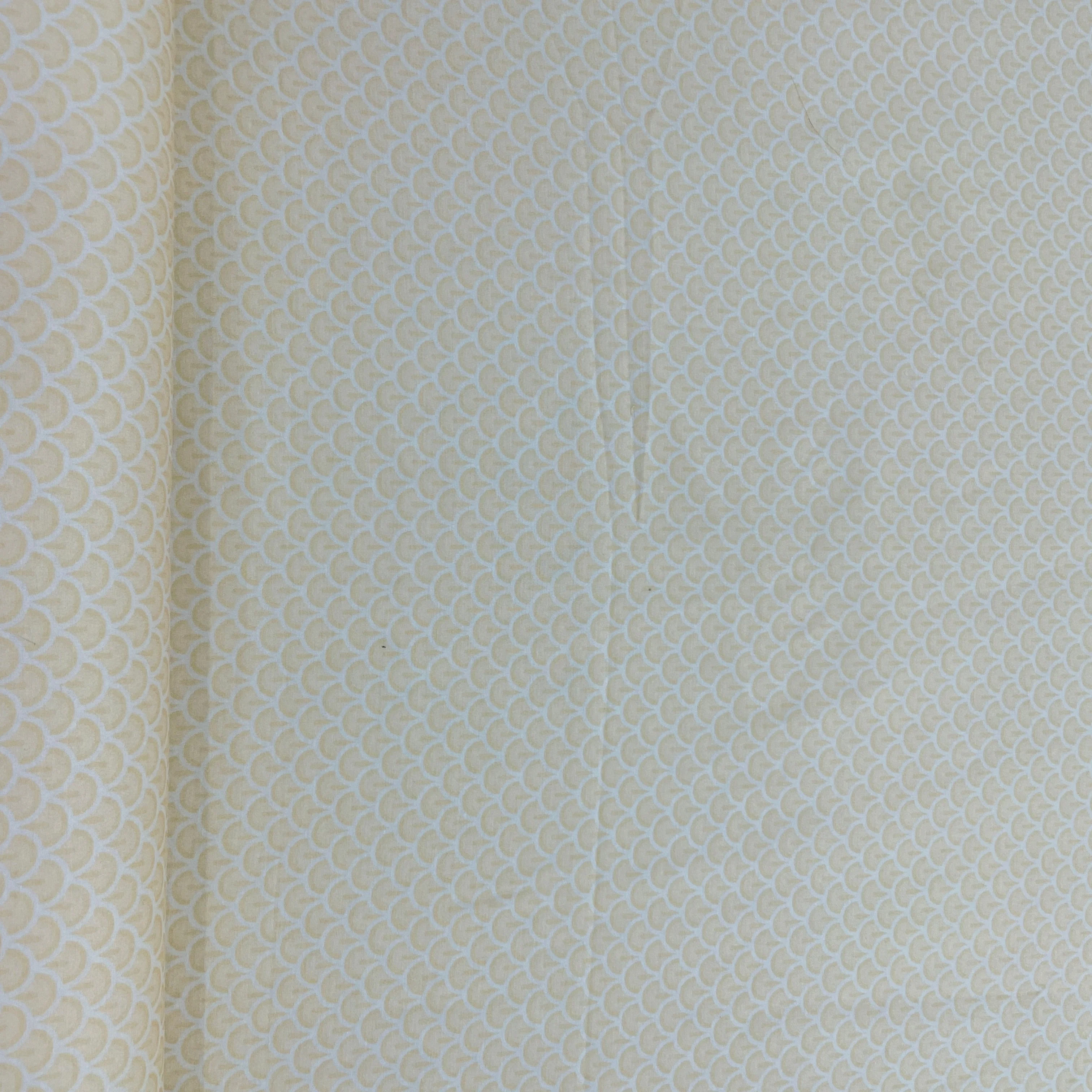 Cream Traditional Print Cotton Satin Fabric 9 - Image 3