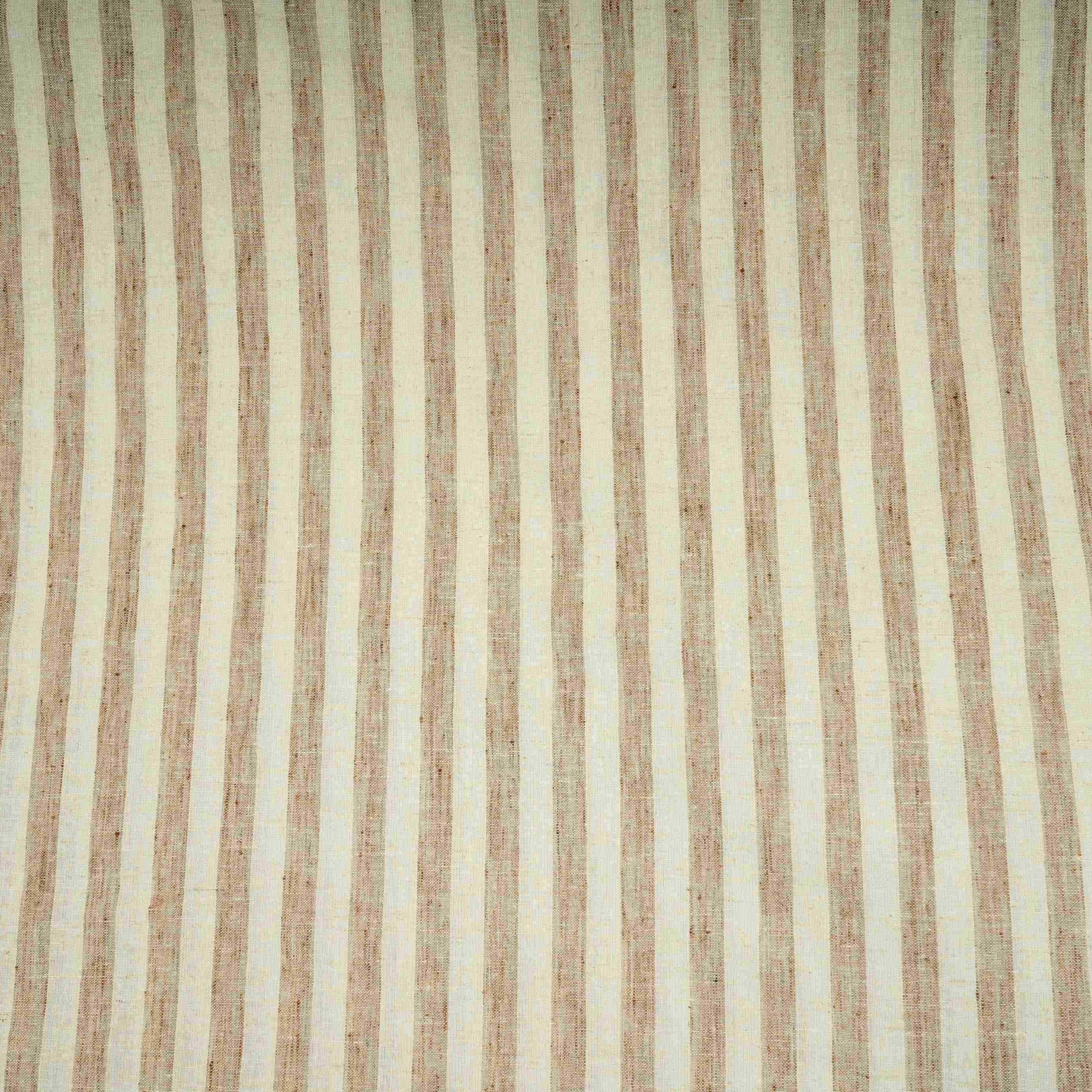 Cream with Brown Stripes Linen Fabric RS-31219 - Image 2