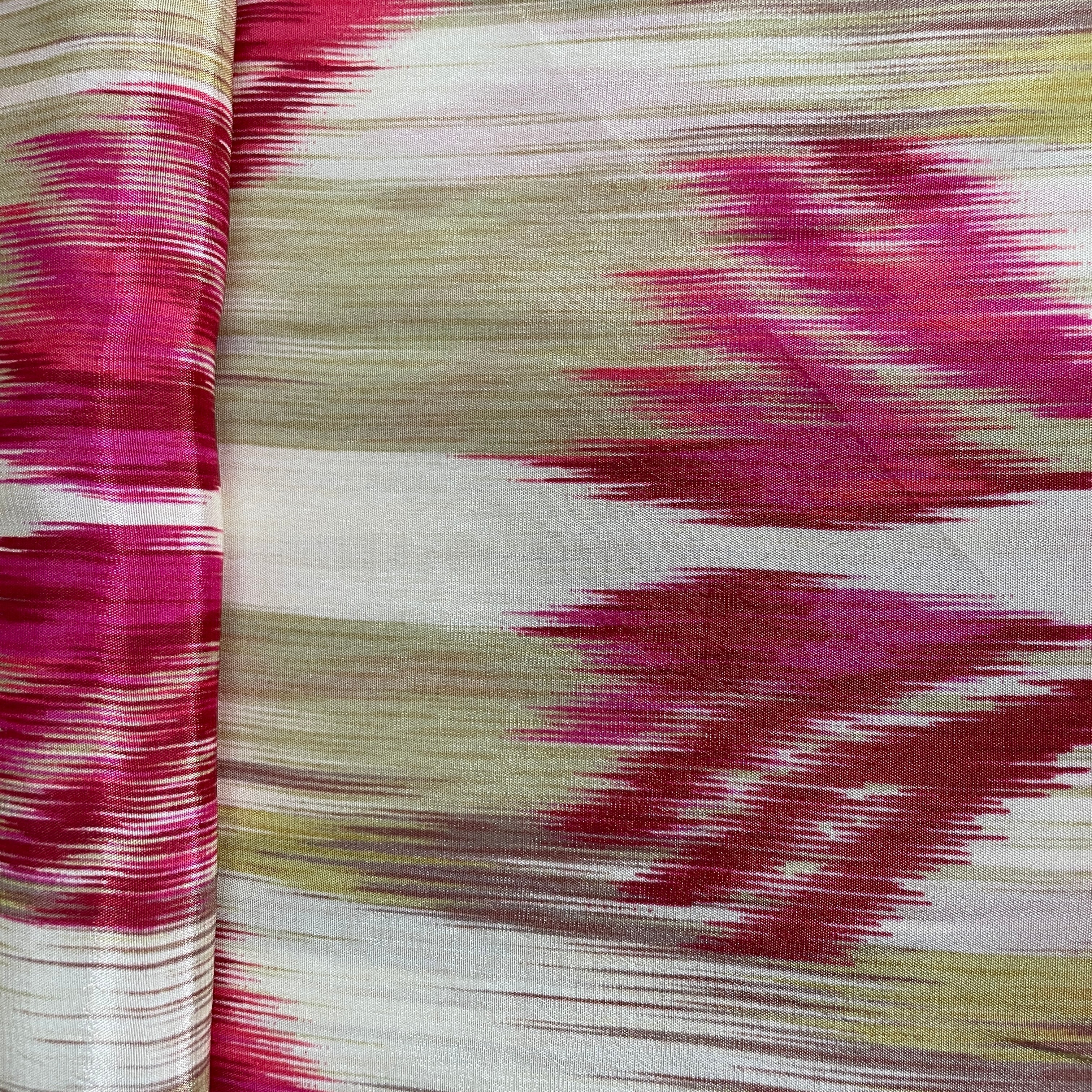 Cream Multicolor Crepe Fabric - Image 3