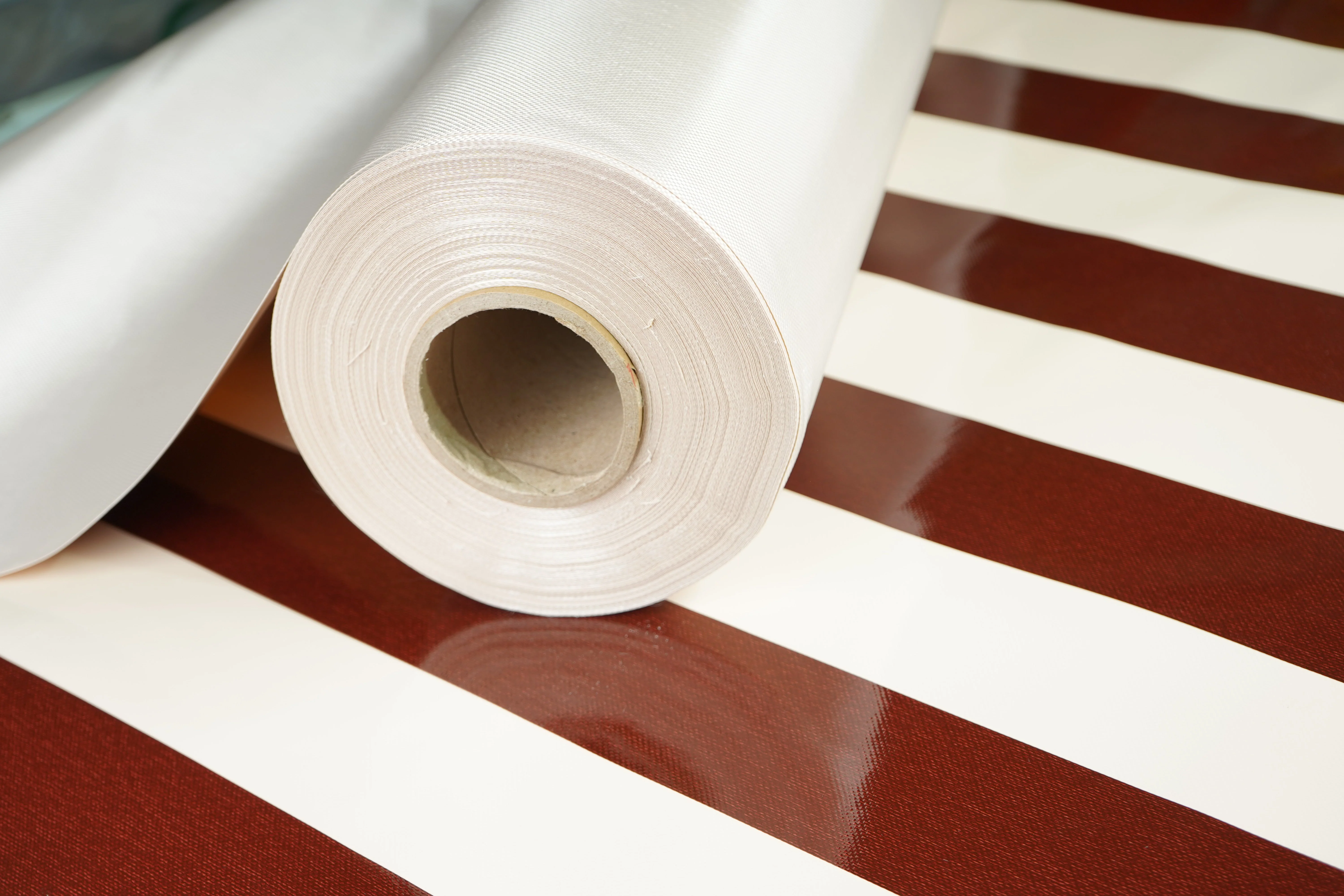 CTF 550 GSM single side Stripe Glossy Brown & Beige - Image 3