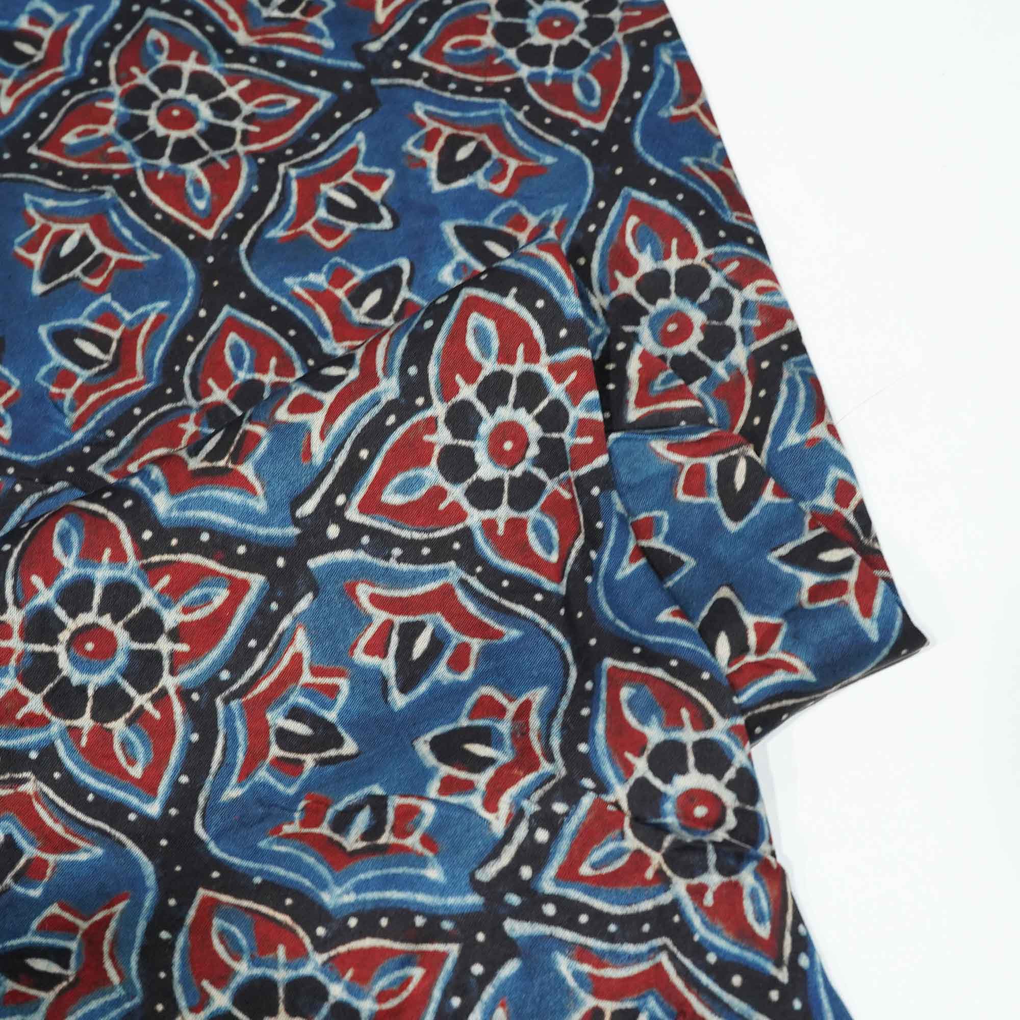 Dark Blue Ajrakh Modal Satin Modal Ajrakh IA-26863 - Image 2