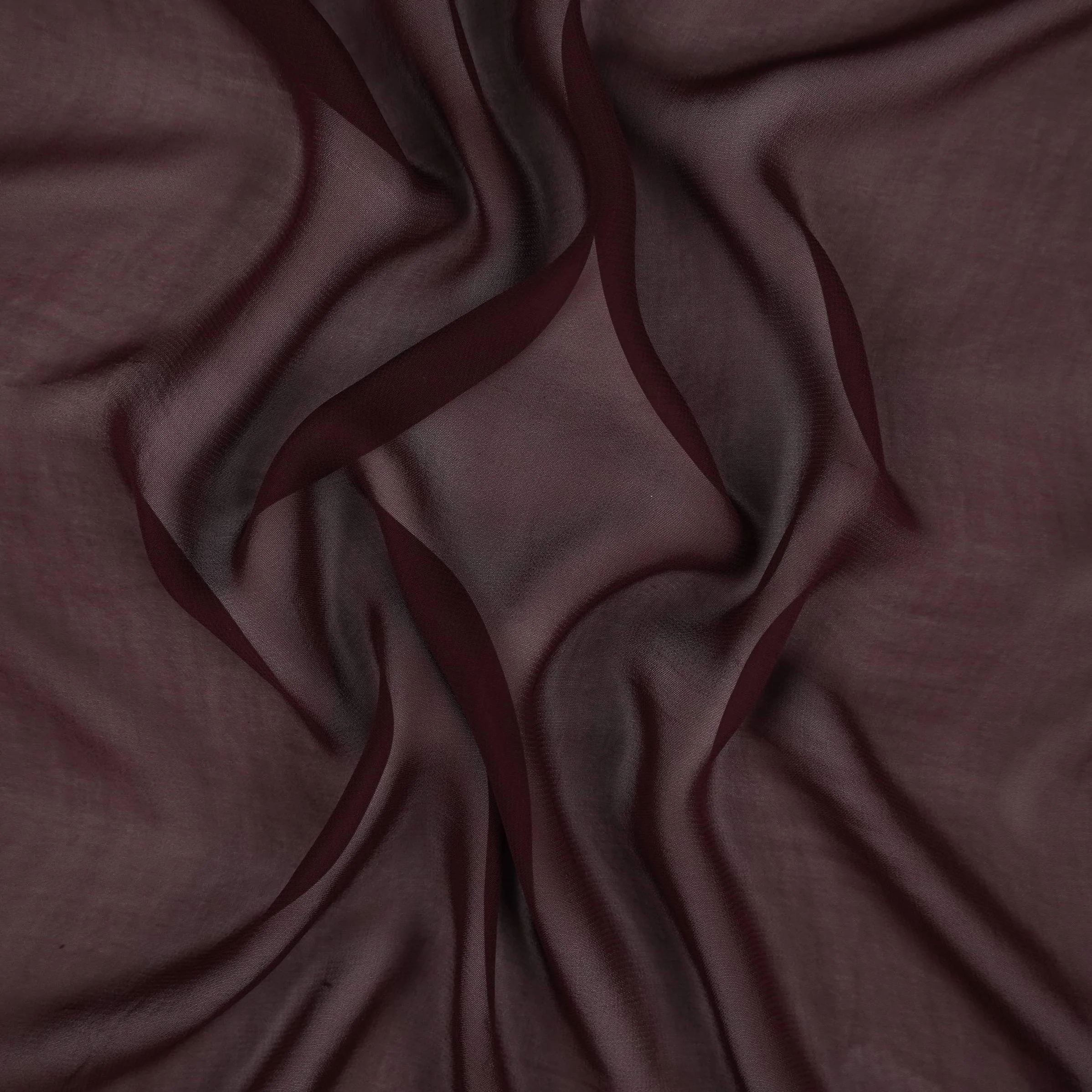 Dark Brown Solid 60gm Georgette Fabric SSMG-15 - Image 2