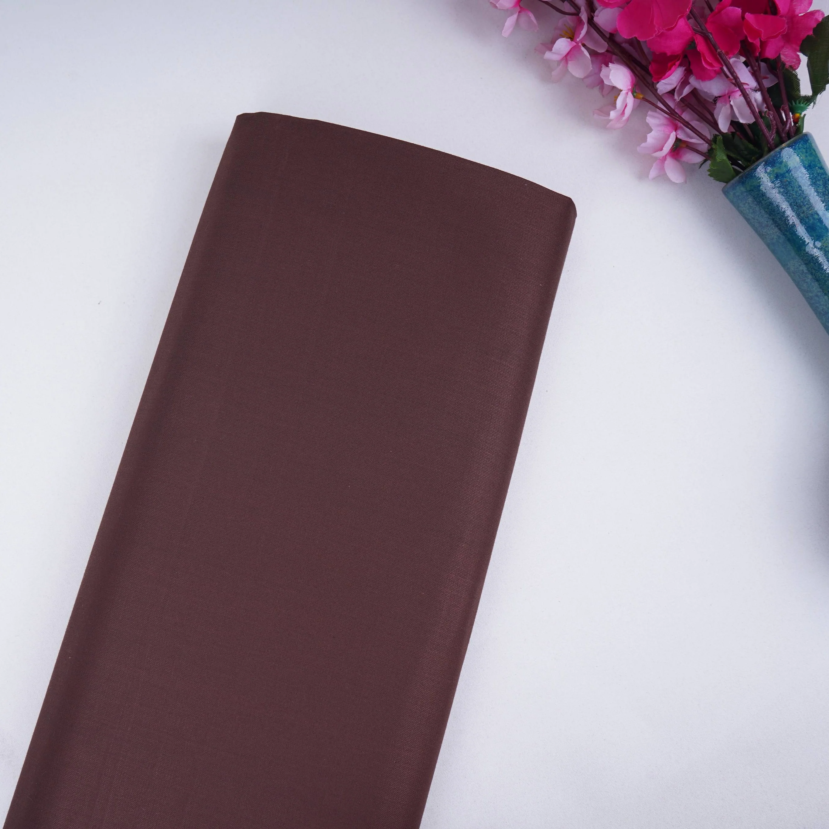 Dark Brown Solid Suiting Fabric ASMI-31277