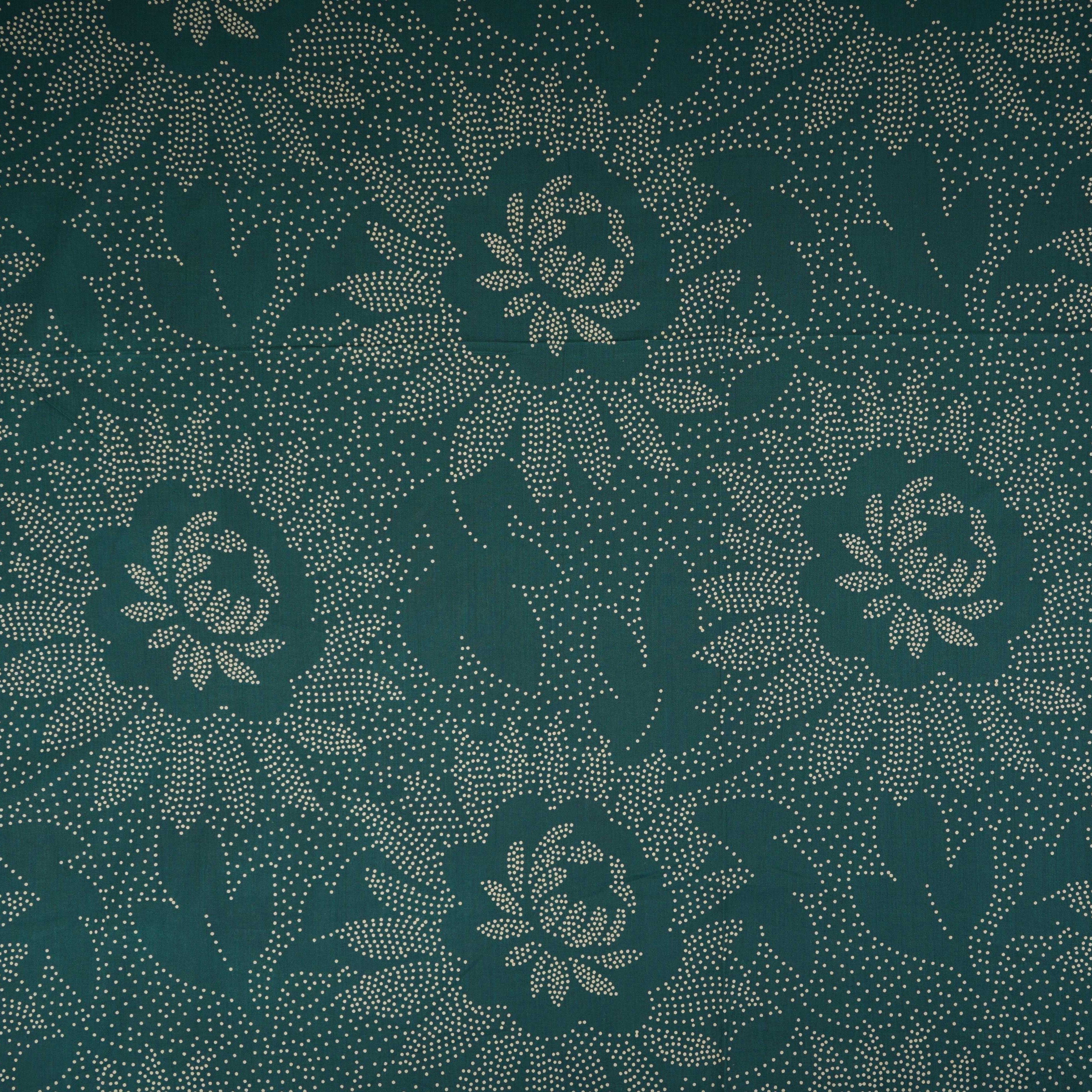 Dark Green Bandhani Print Cotton Fabric OG-30334 - Image 2
