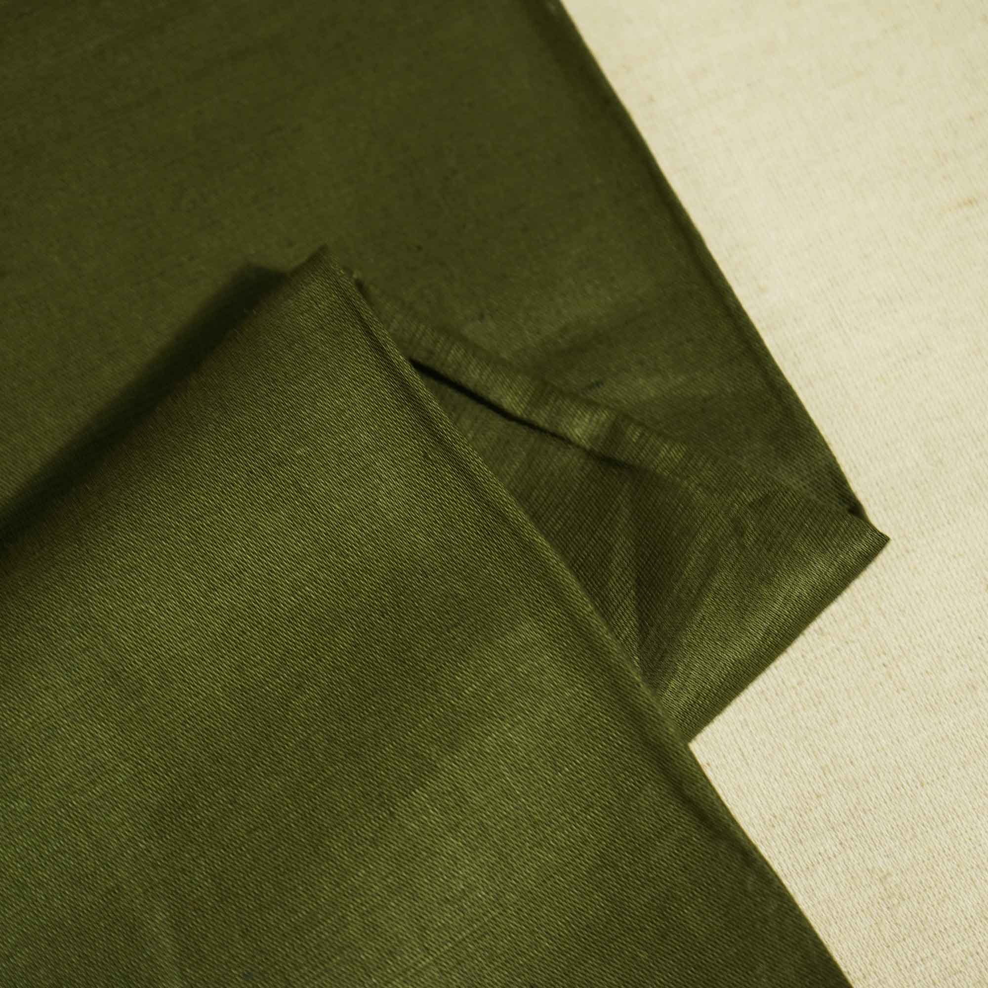 Dark Green Solid Cotton Linen MKT-22486 - Image 2