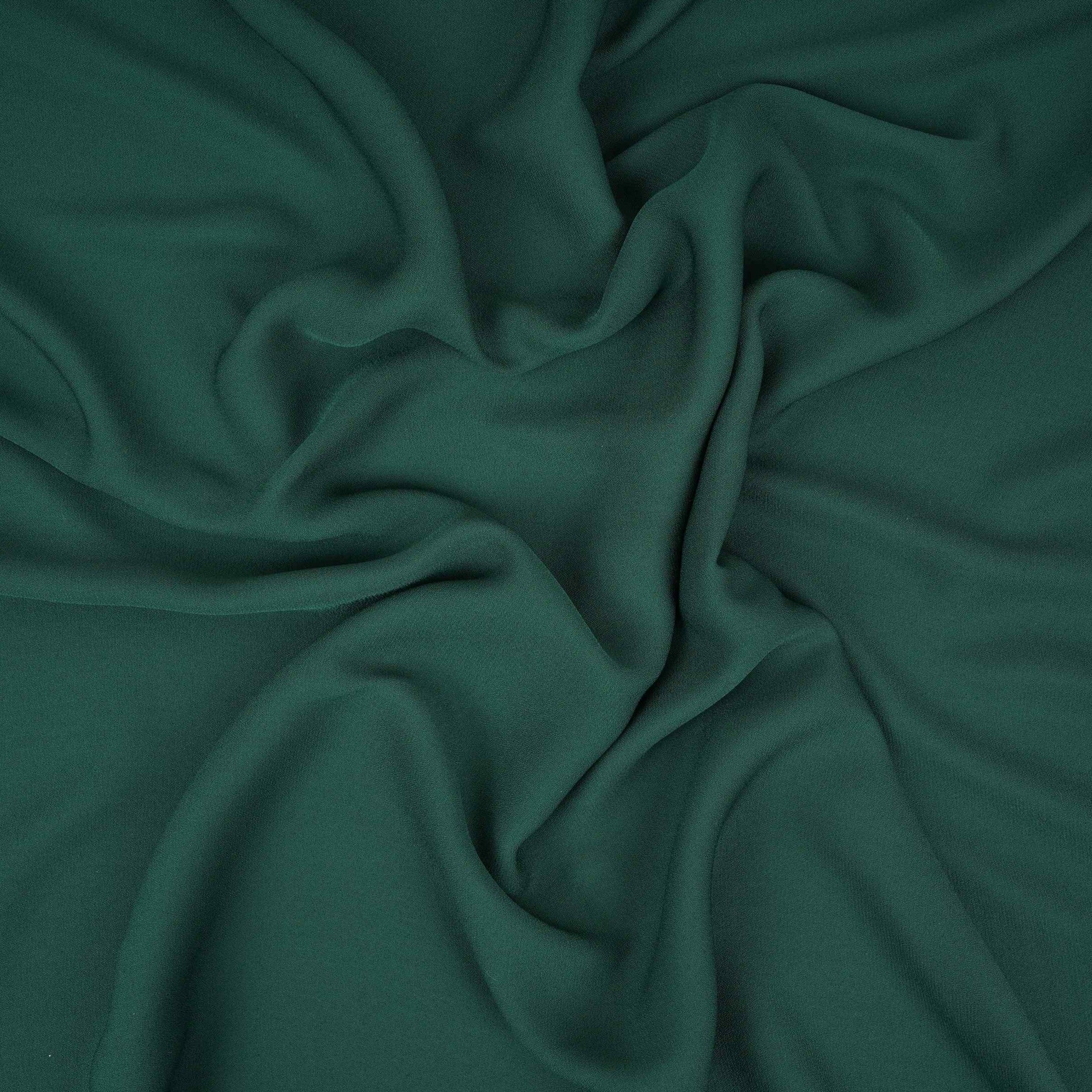 Dark Green Solid Double Georgette Fabric LID-03 - Image 3