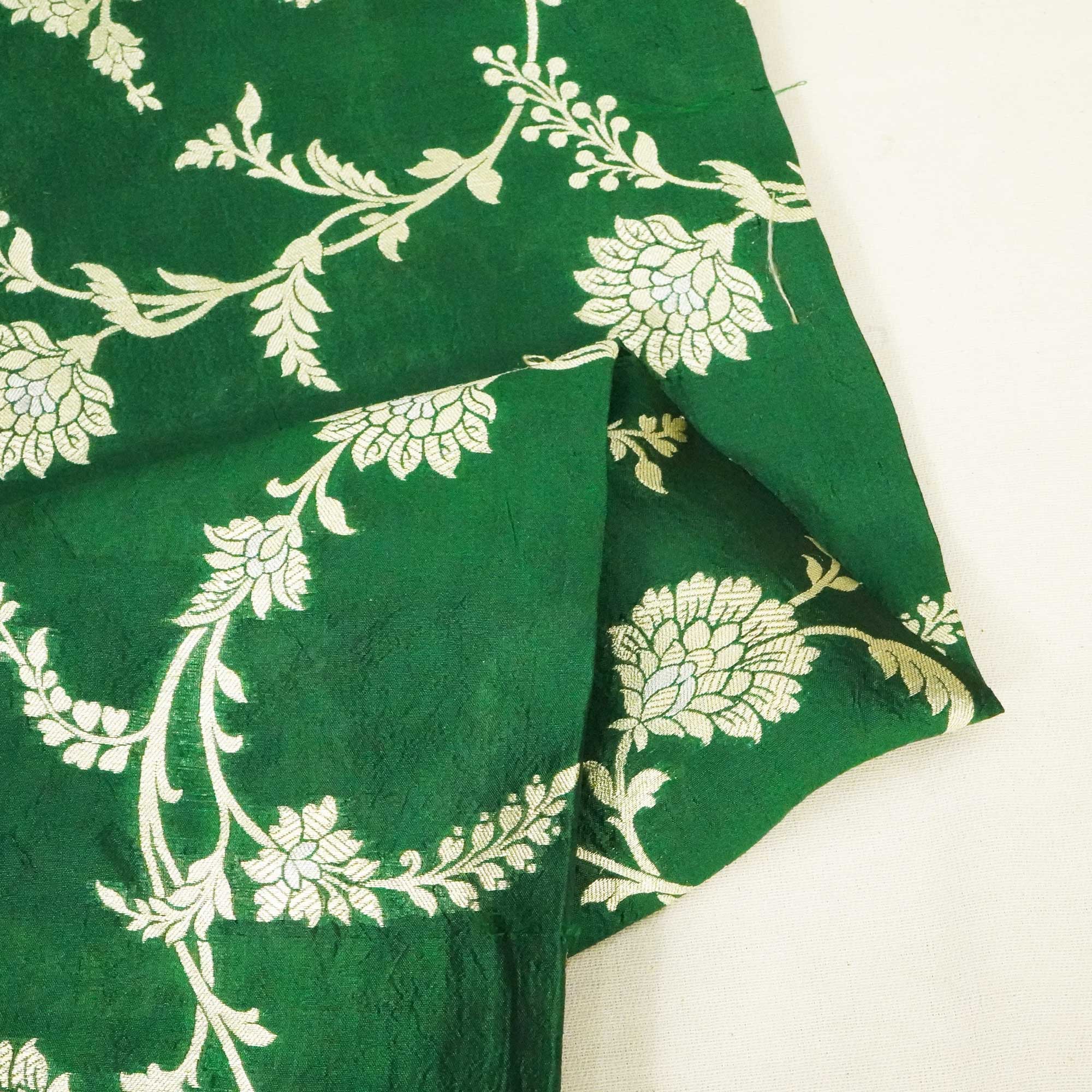 Dark Green Sona Rupa Jaal Dupian Silk Tissue YF-24410 - Image 2