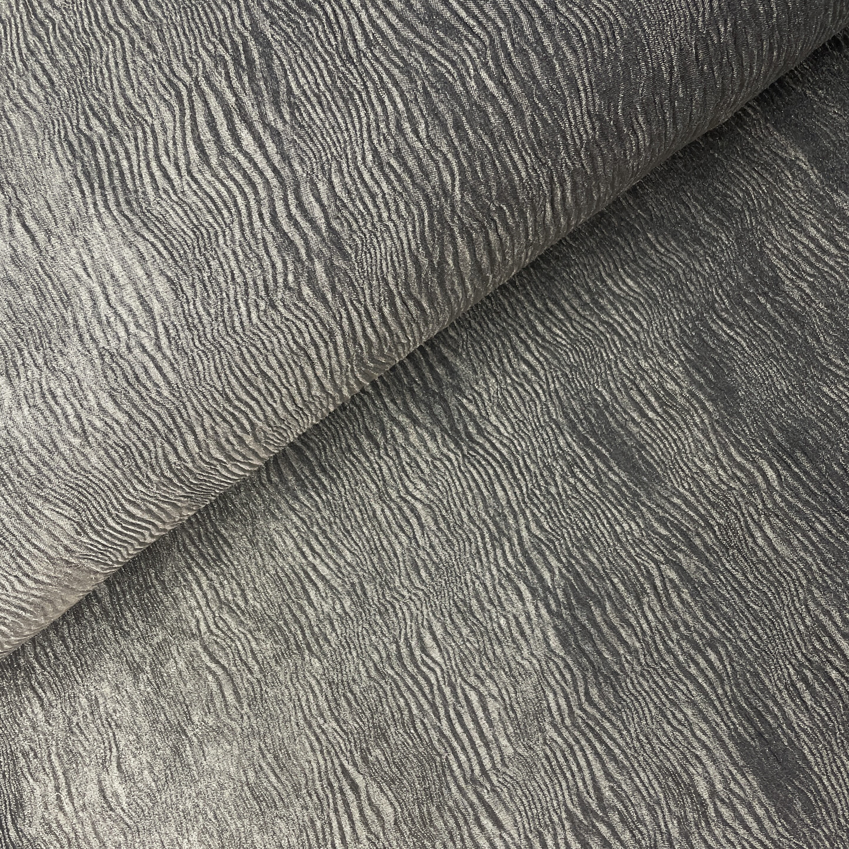 Dark Grey Solid Crushed Tissue Fabric 18769 - Image 2