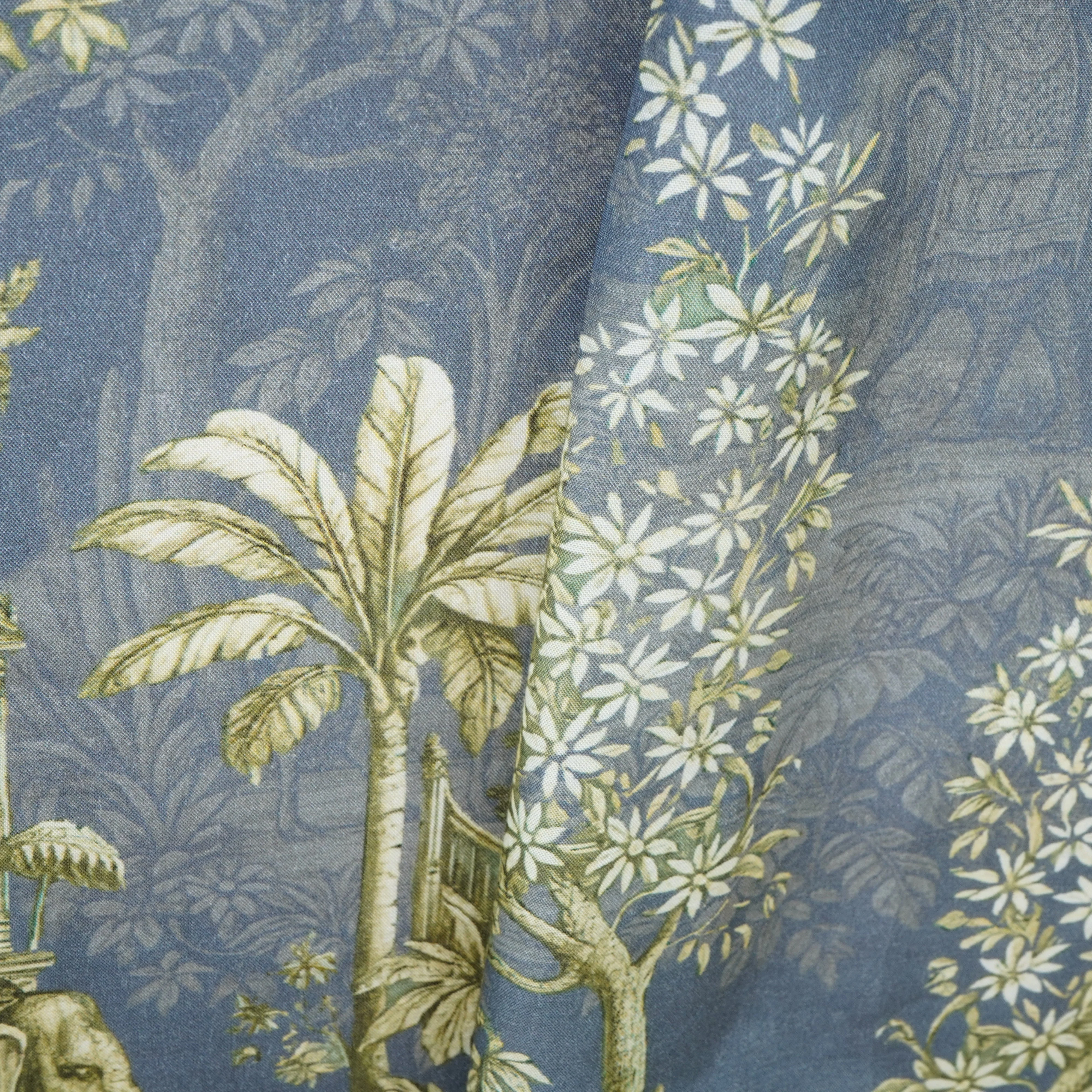 Dark Grey Traditional Print Muslin Fabric MT-29399 - Image 3