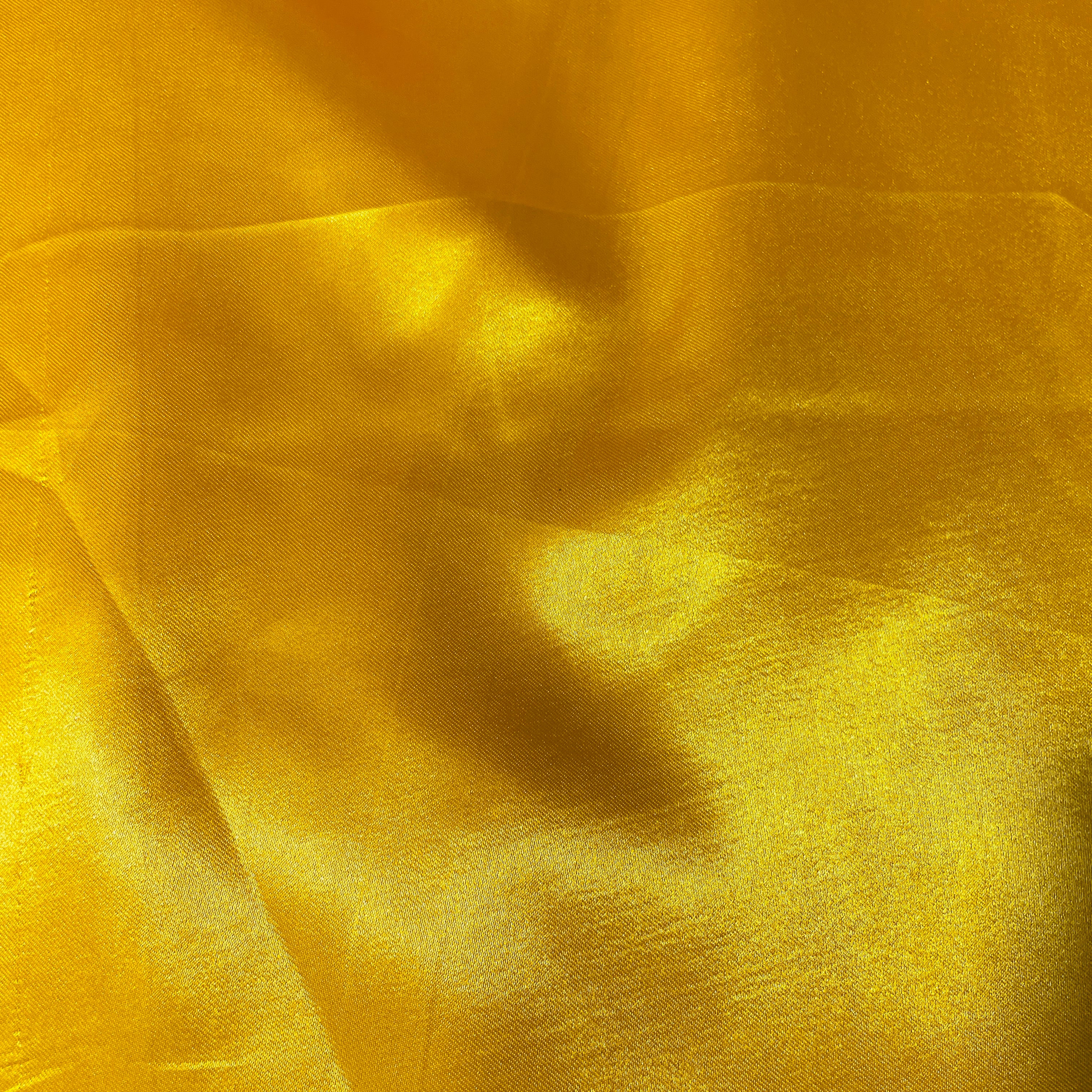Dark yellow Solid Satin Fabric - Image 2