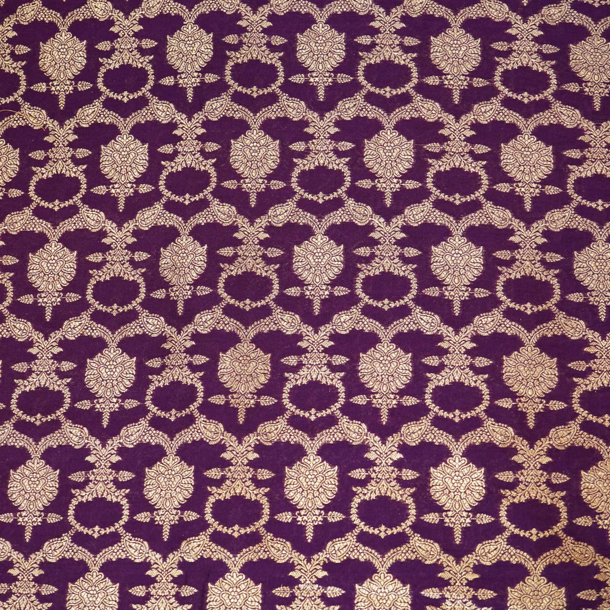 Dark Purple Jaal Chinnia Katan Silk YF-24426 - Image 3