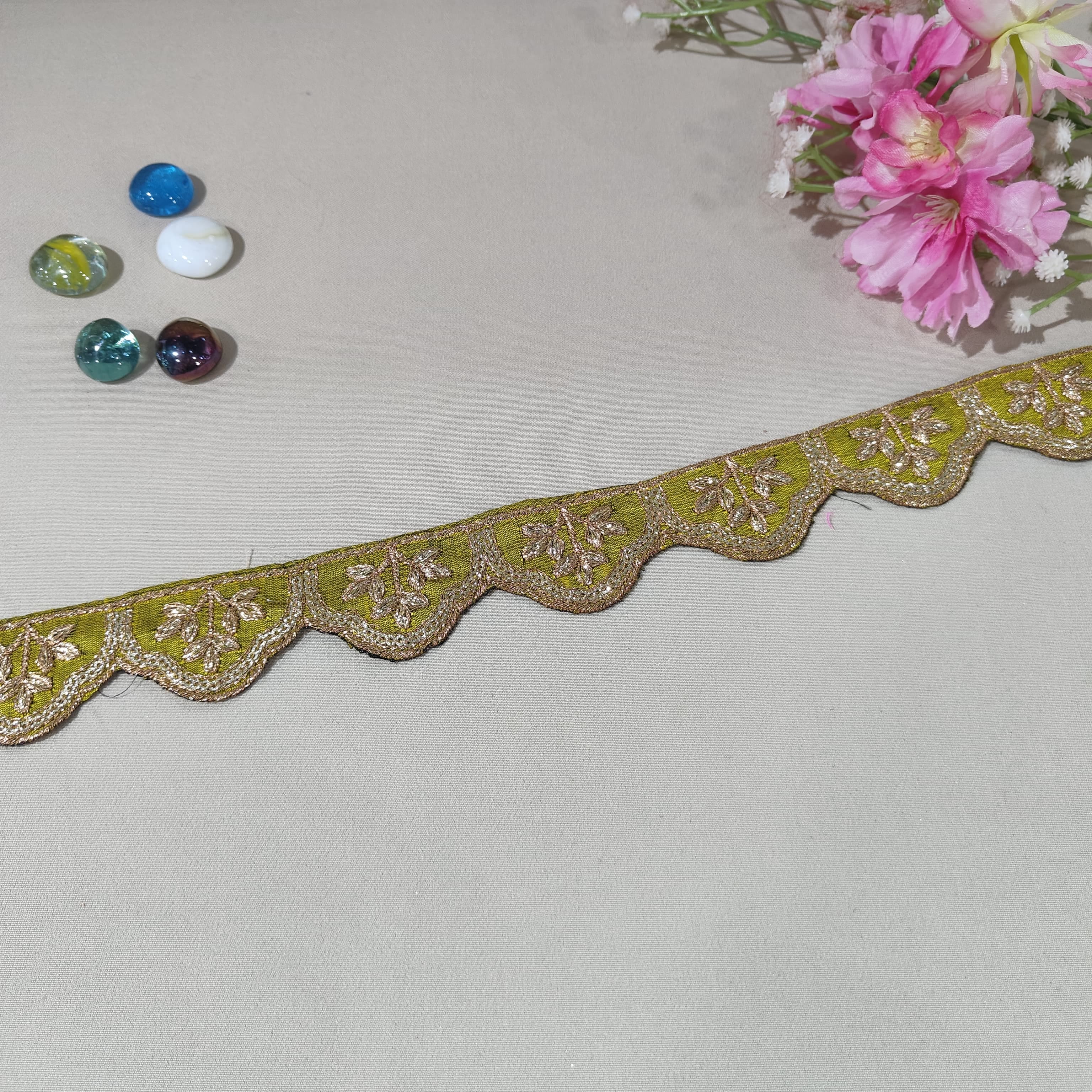 Dark Purple Traditional Zari Embroidery Lace 15861 - Image 2