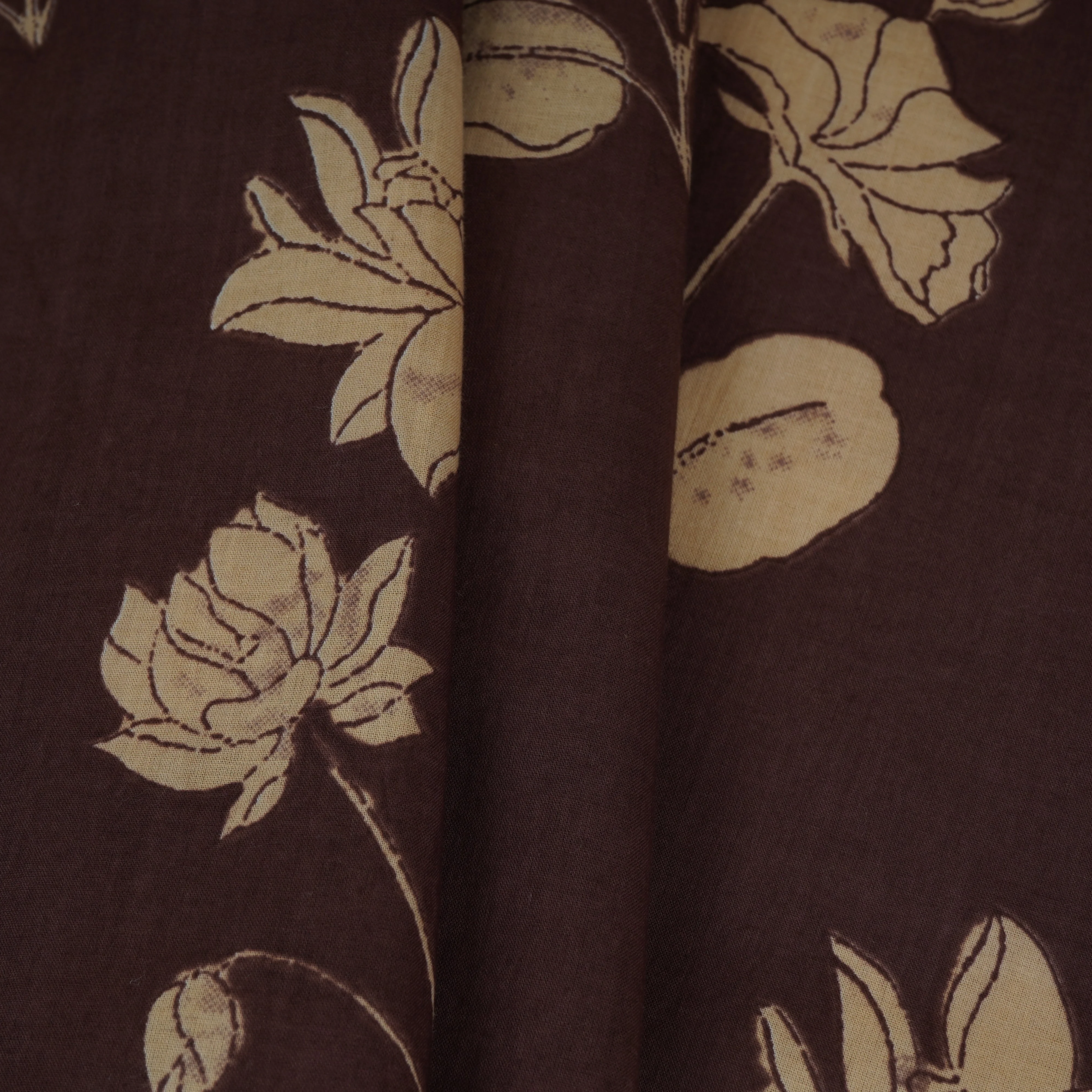 Deep Purple & White Floral Print Cotton Fabric MFR-29859 - Image 4