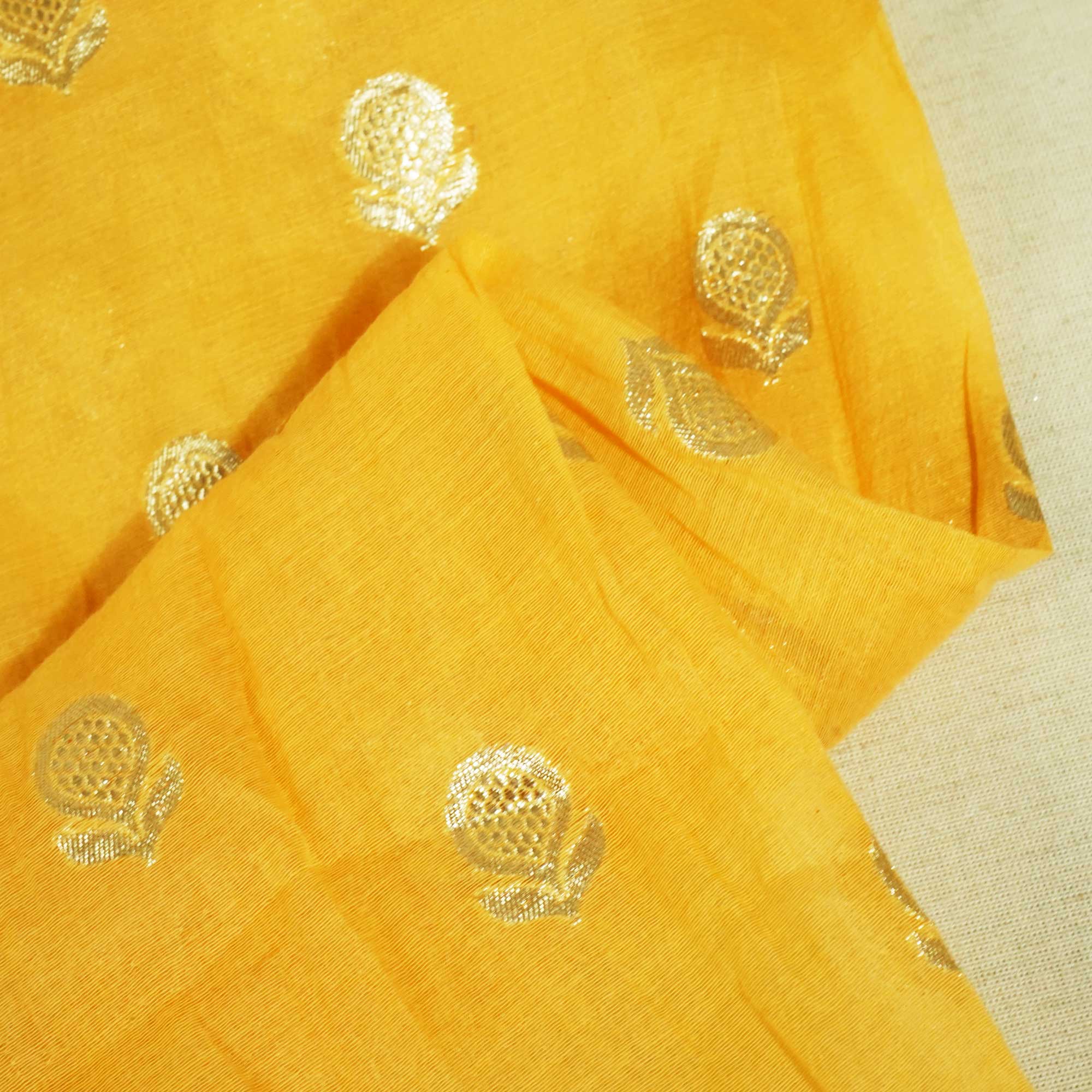 Dusky Brown Zari Floral Buti Jacqurd Cotton Katwar Patola KRE-17083 - Image 2