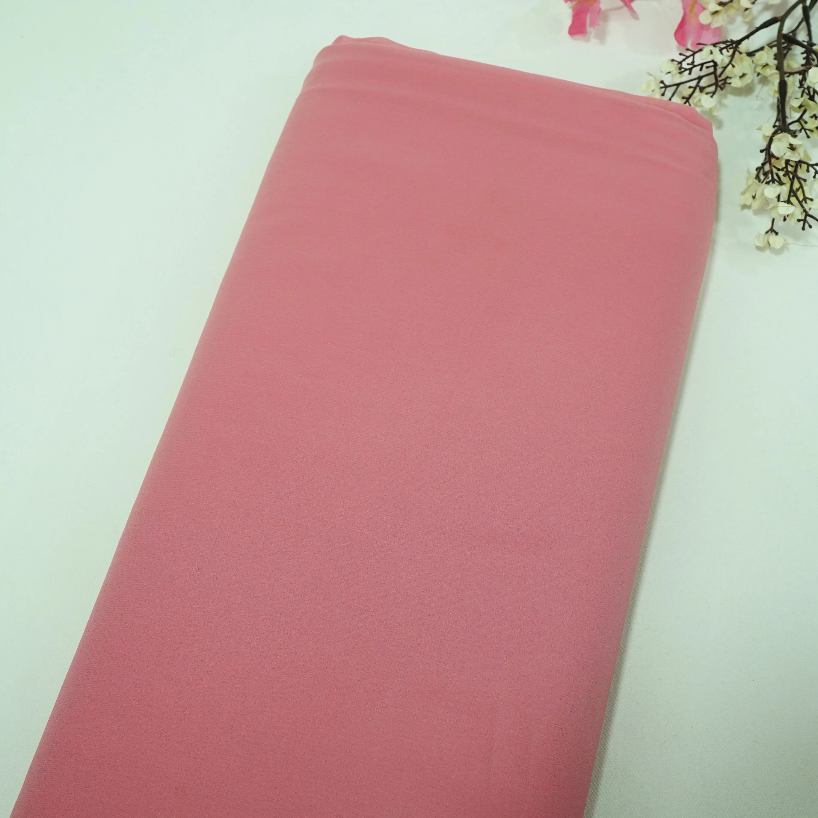 Dusty Pink Solid Royal Georgette Fabric MKR-15